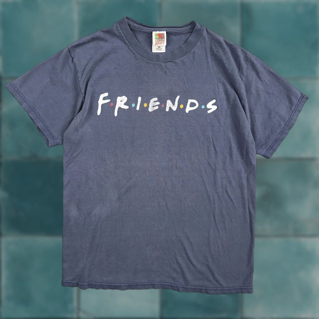 Fruit Of The Loom VINTAGE Friends 90s Promo T Shirt TV Show Logo Fruit of the Loom Men L Blue Crew Neck Short Sleeve Sitcom Graphic Print 90s Theme Size US L / EU 52-54 / 3 - 1 Thumbnail