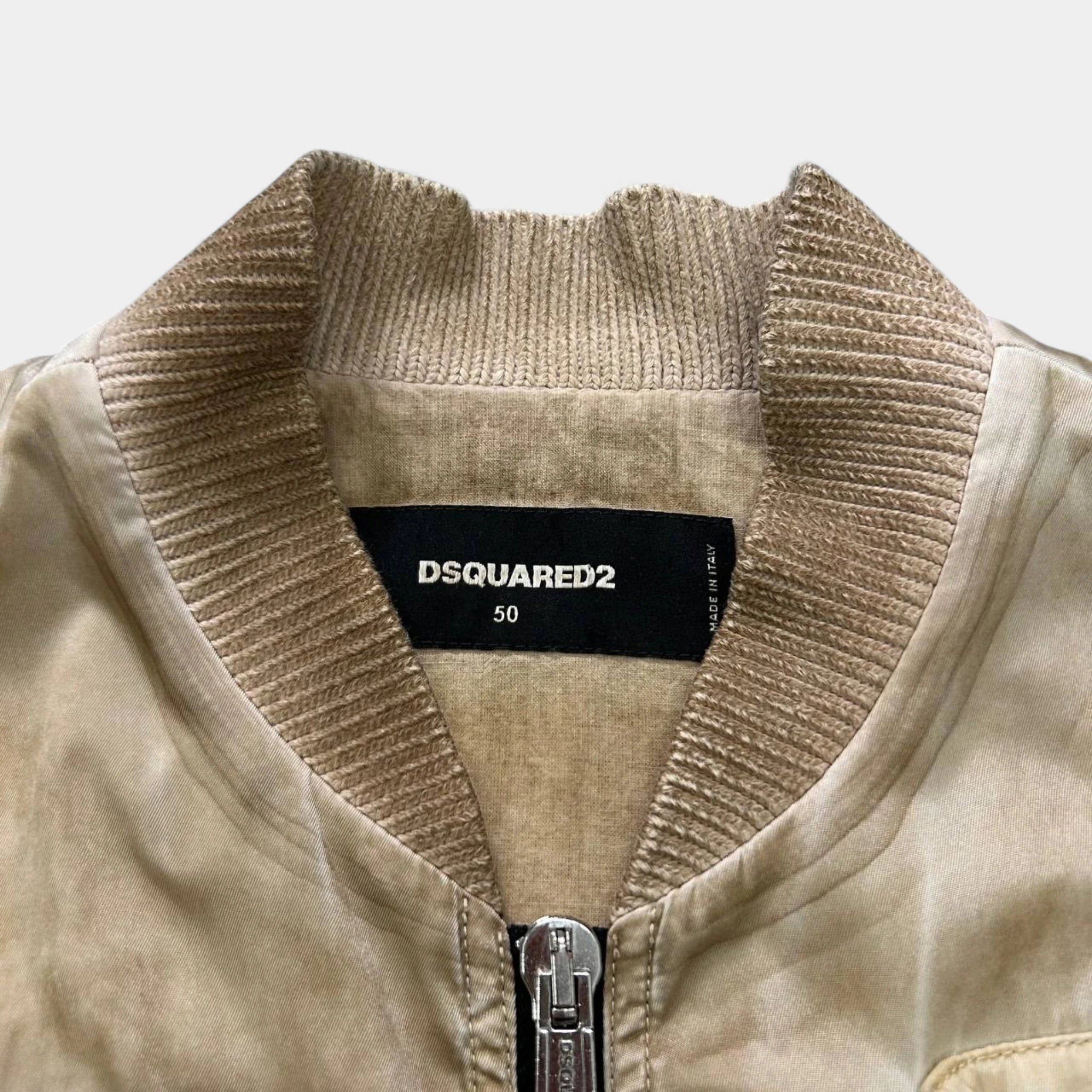 Dsquared2 Dsquared2 Nylon Beige Utilitarian Bomber Size US L / EU 52-54 / 3 - 3 Thumbnail