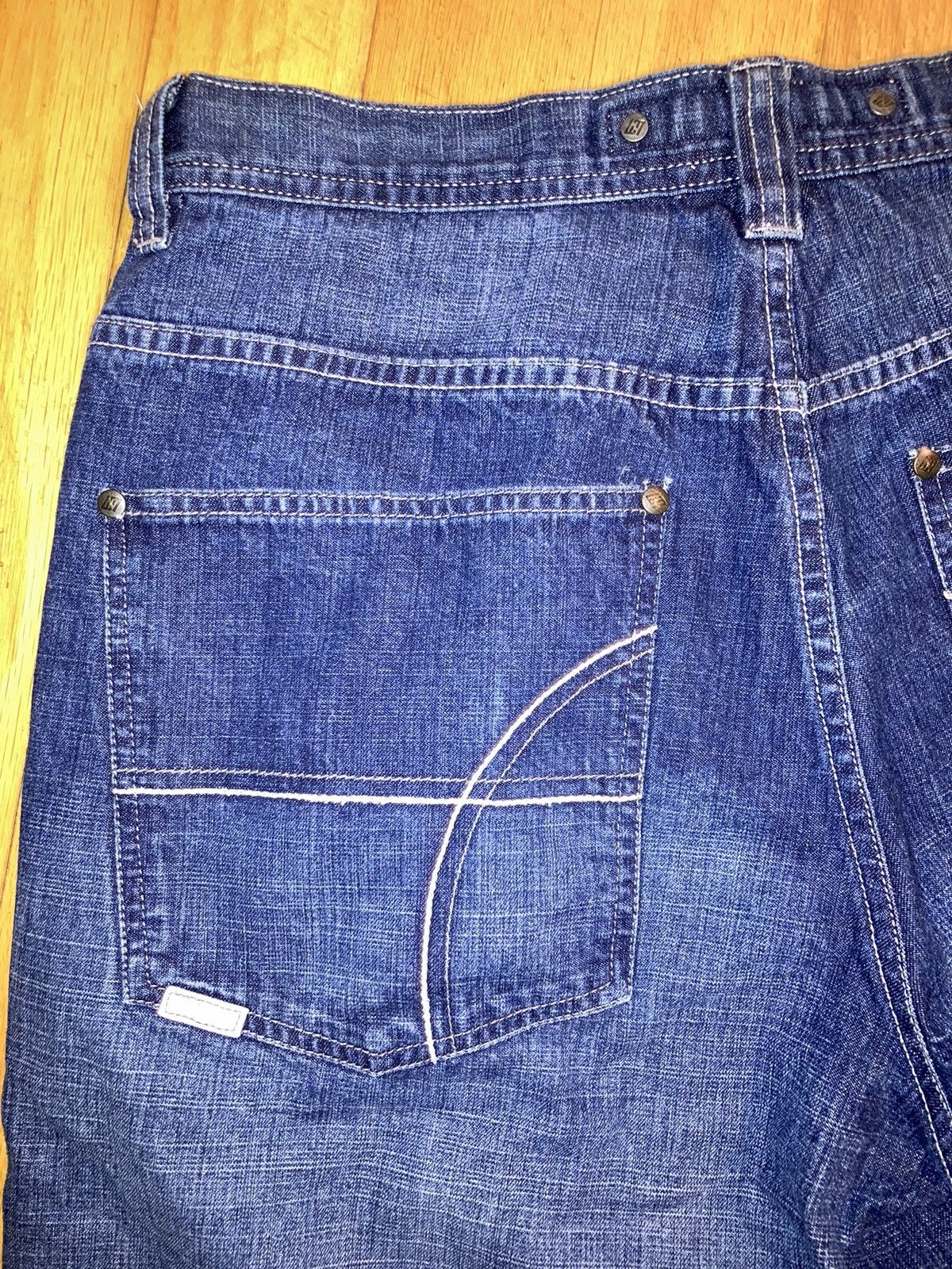 Enyce × Vintage VTG ENYCE Y2K Baggy Blue Denim JORTS 34 Size US 34 / EU 50 - 6 Thumbnail