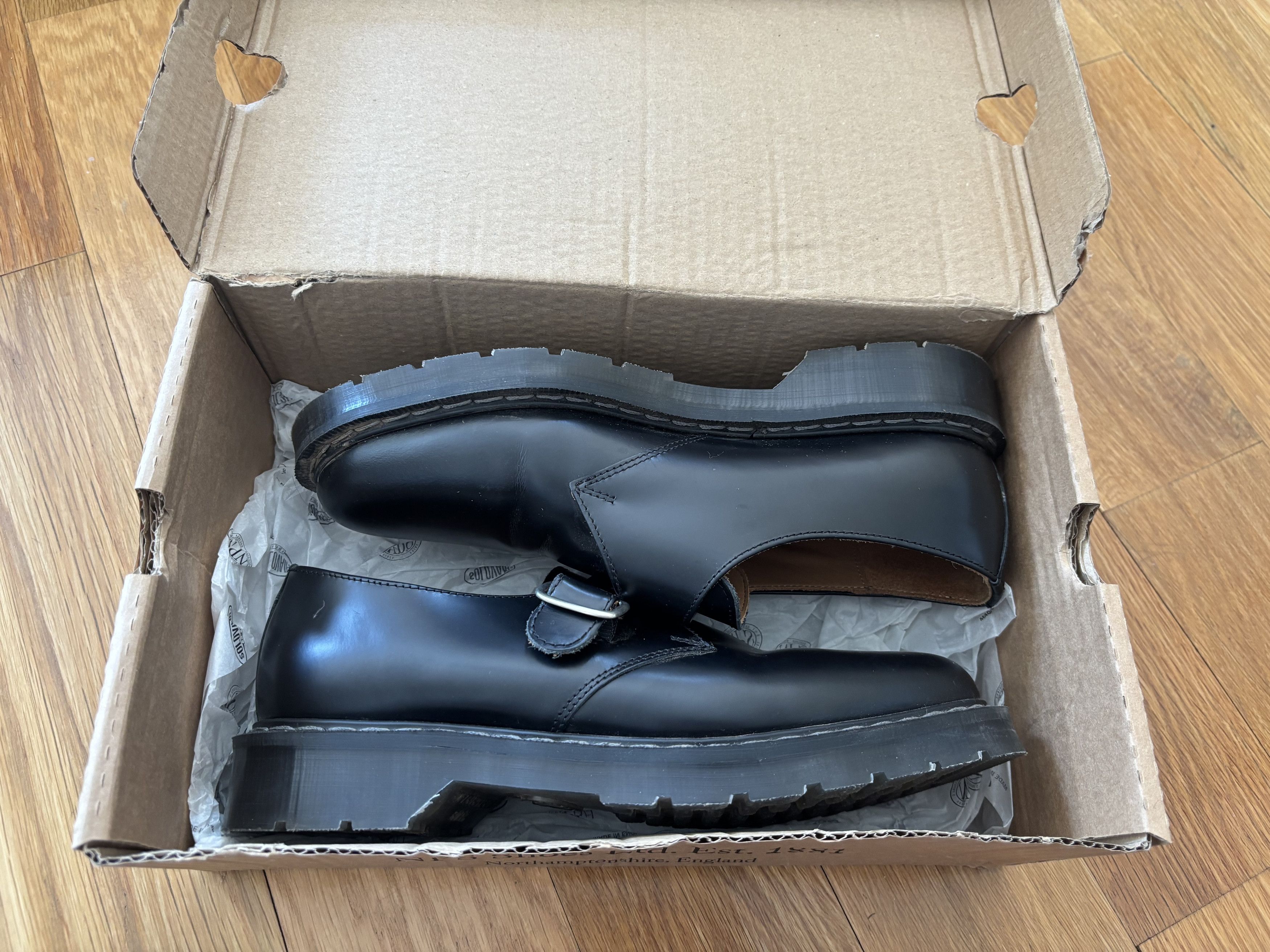 Solovair NPS Solovair Black Hi-Shine Monkstrap Shoes Size US 8 / EU 41 - 4 Thumbnail