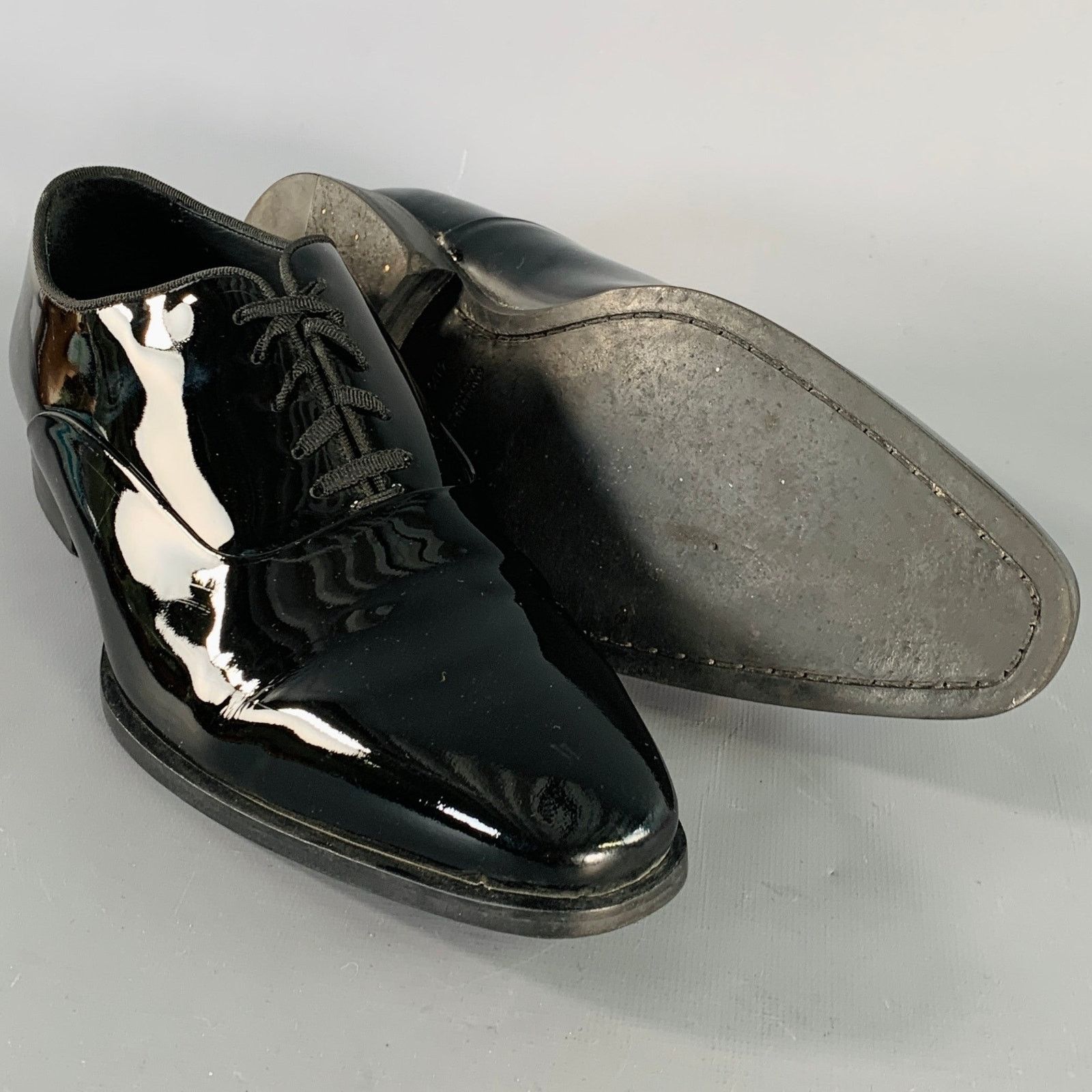 Suitsupply Size 8.5 Black Patent Leather Tuxedo Oxford Lace-Up Shoes Size US 8.5 / EU 41-42 - 5 Thumbnail