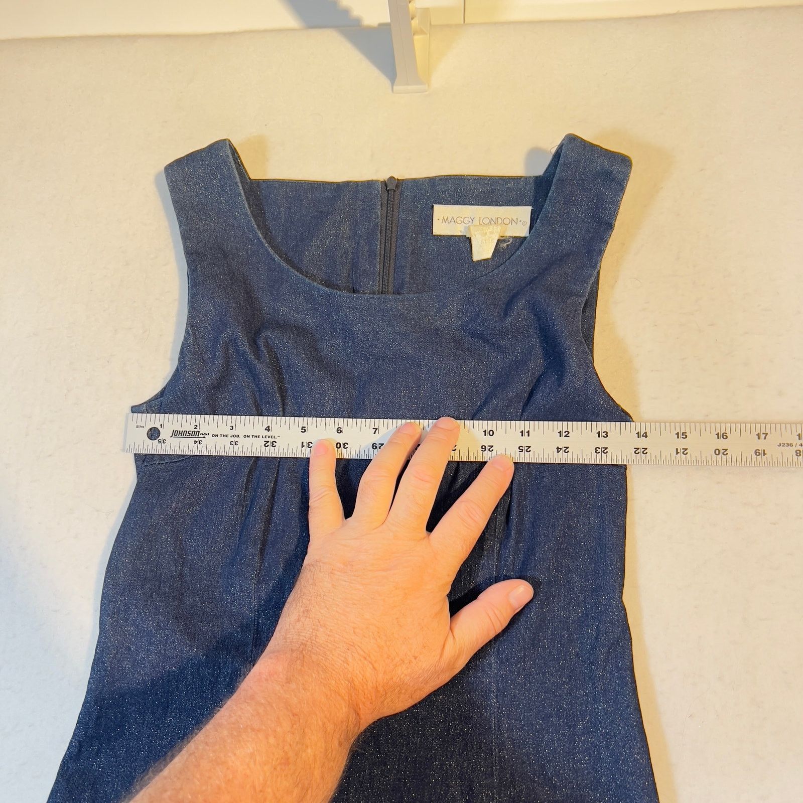 MAGGY LONDON Maggy London Denim Above the Knee Dress Woman Size 4 Sparkle Size S / US 4 / IT 40 - 10 Thumbnail