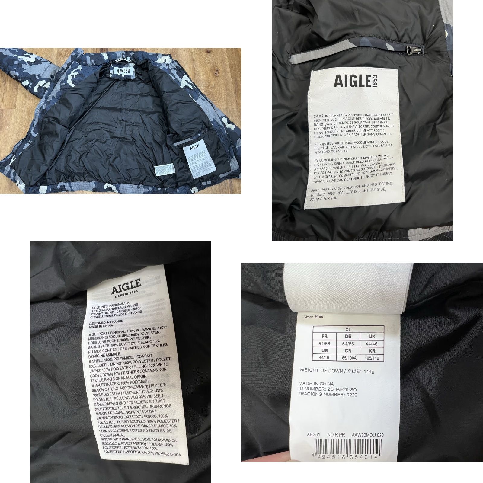Aigle Aigle Puffer Jacket Down Coat Black Full Zip Men XL Weathergear Wind-Resistant Padded Insulated Water Resistant Zipped Pockets Size US XL / EU 56 / 4 - 8 Thumbnail
