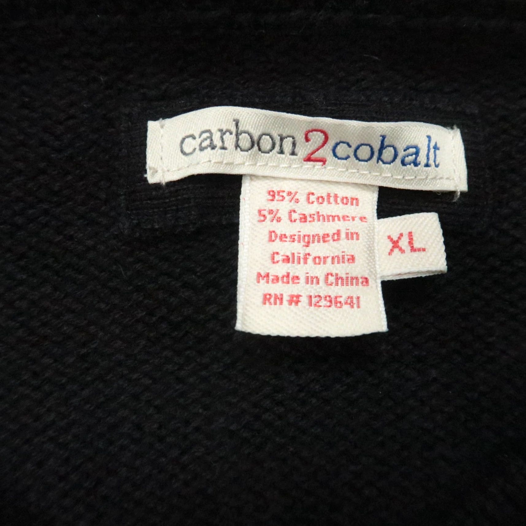 Carbon2Cobalt VINTAGE Carbon 2 Cobalt Sweater Mens XL Black Serendipity Cotton Cashmere V Neck Size US XL / EU 56 / 4 - 3 Thumbnail