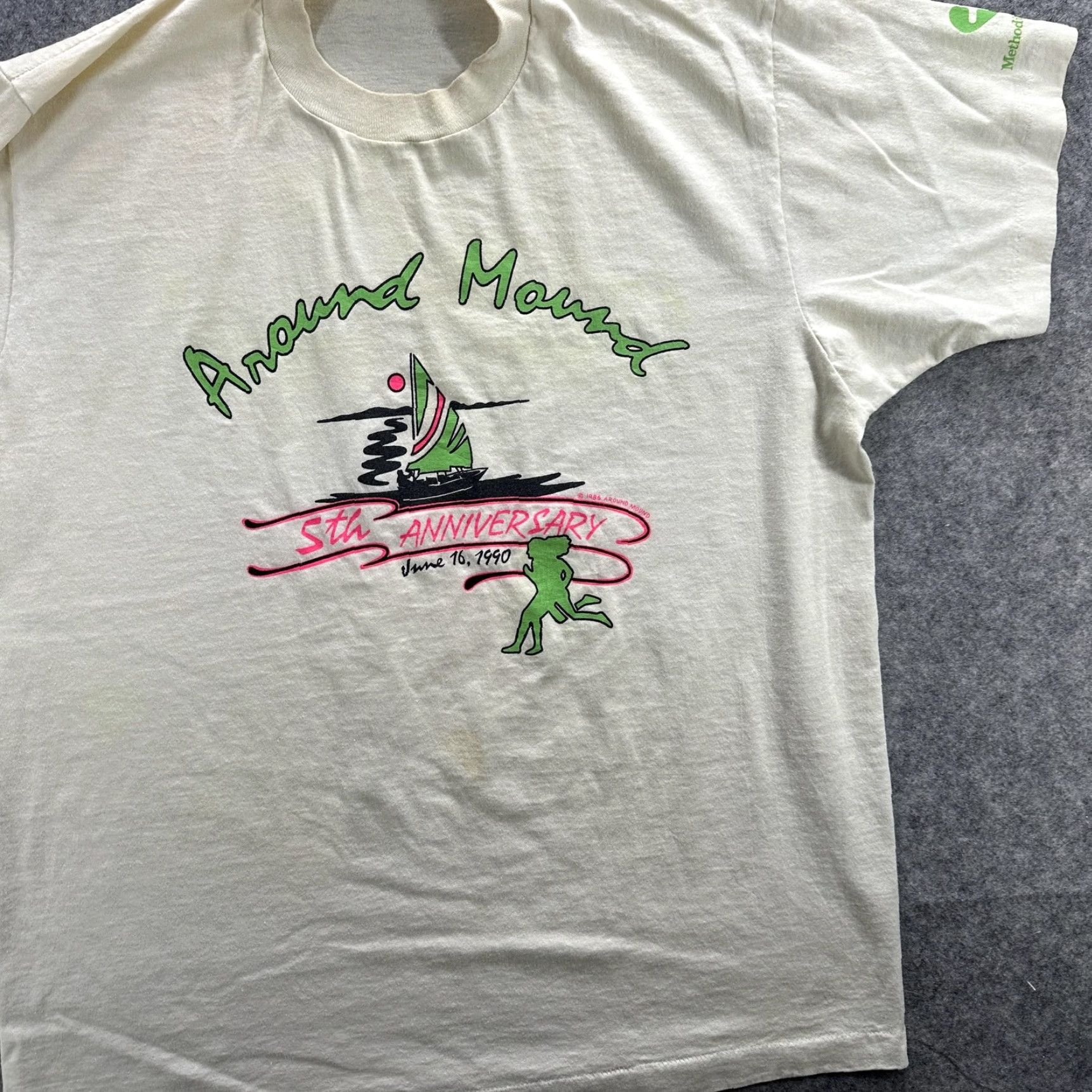 Vintage VINTAGE Screen Stars Best Around Mound Shirt Mens XL White 5th Anniversary 1990 Run Sail Lake 90s Shirt Size US XL / EU 56 / 4 - 3 Thumbnail