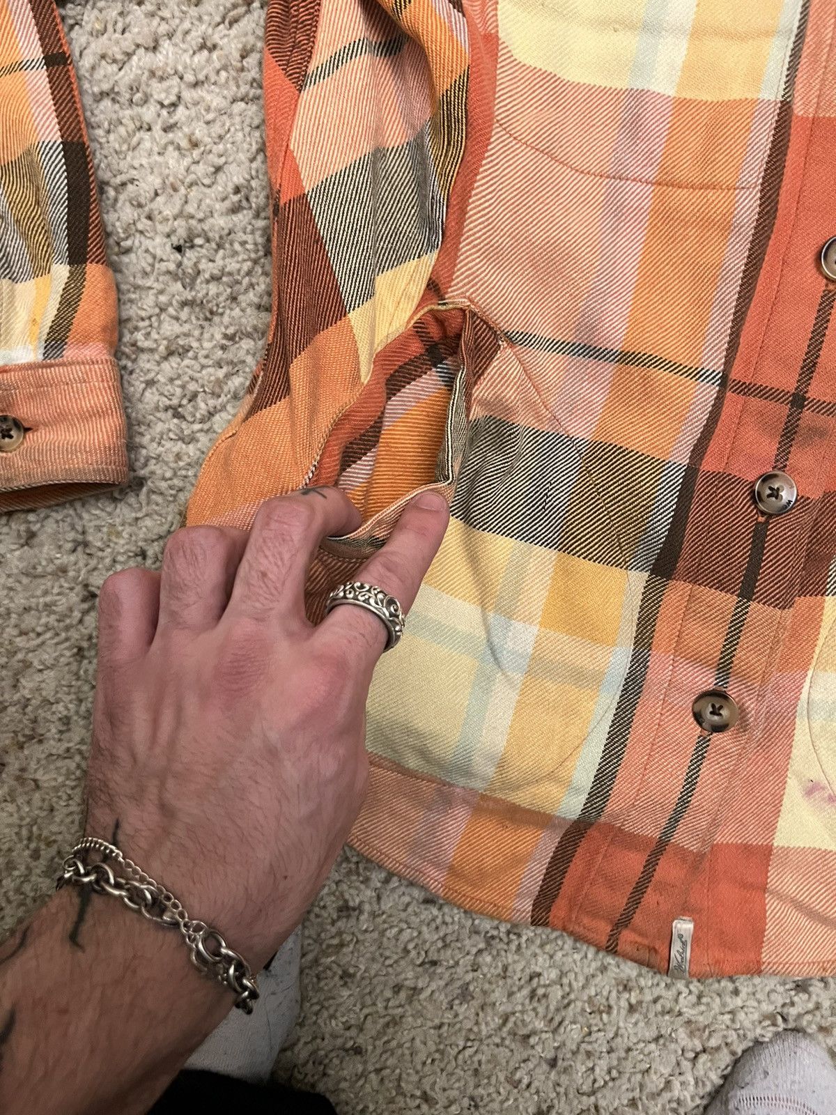 Vintage × Woolrich Woolen Mills Vintage Woolrich Oxbow orange tan plaid flannel Size US M / EU 48-50 / 2 - 3 Thumbnail