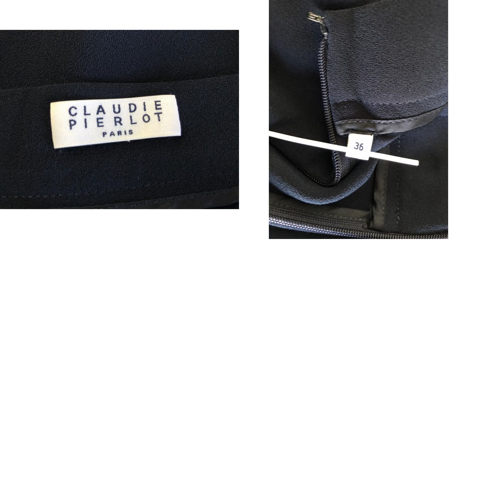 Vintage CLAUDIE PIERLOT Women’s Pleated Mini Skirt Size 36 Deep Navy Blue Polyester Blend Buckle Side Zip Short, Theme Classic, 36, Blue, Skirt, Women Size 25" / US 0 / IT 36 - 8 Thumbnail