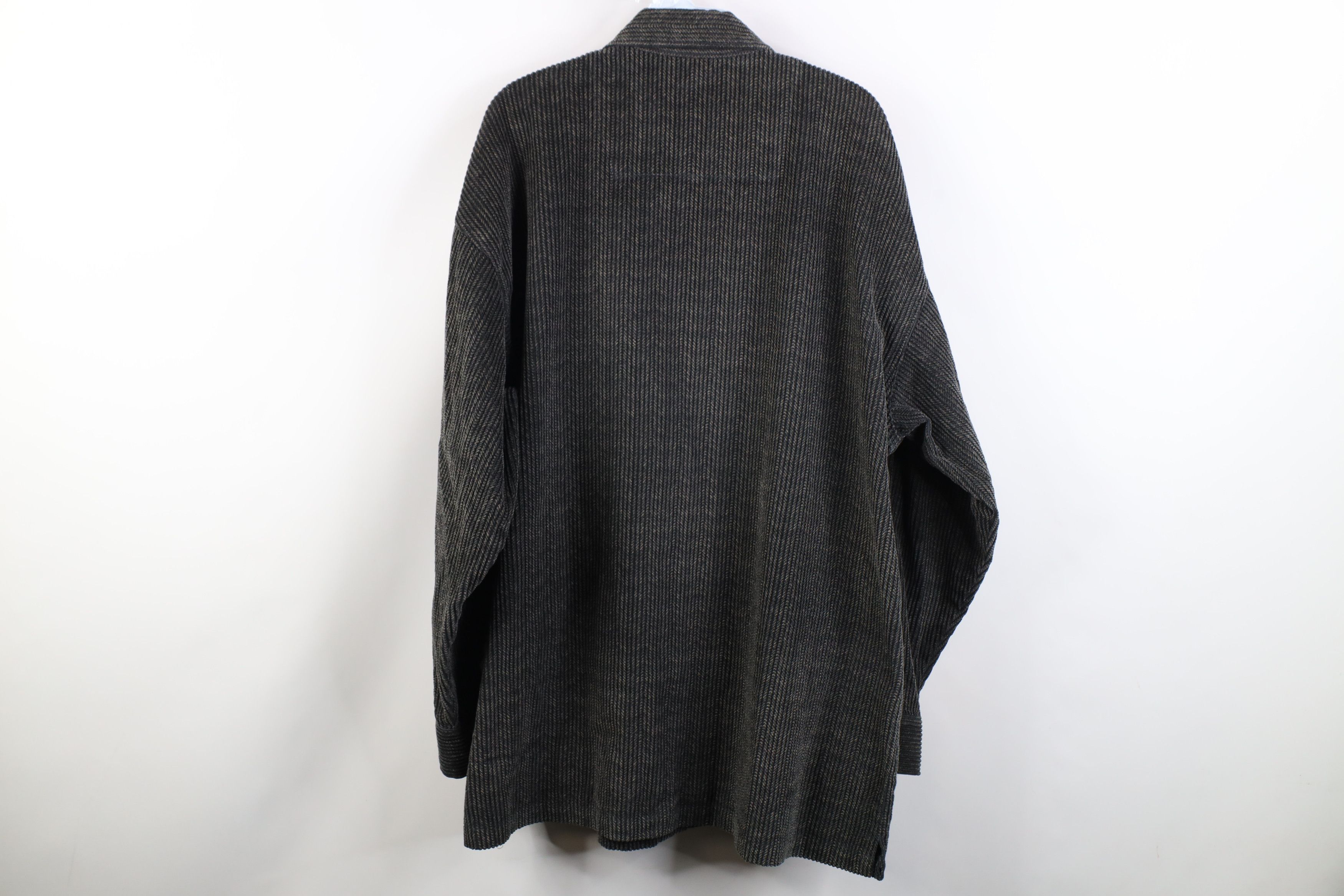 Vintage Vintage 90s Streetwear Full Zip Shirt Jacket Jac Shirt Gray Size US XL / EU 56 / 4 - 8 Thumbnail