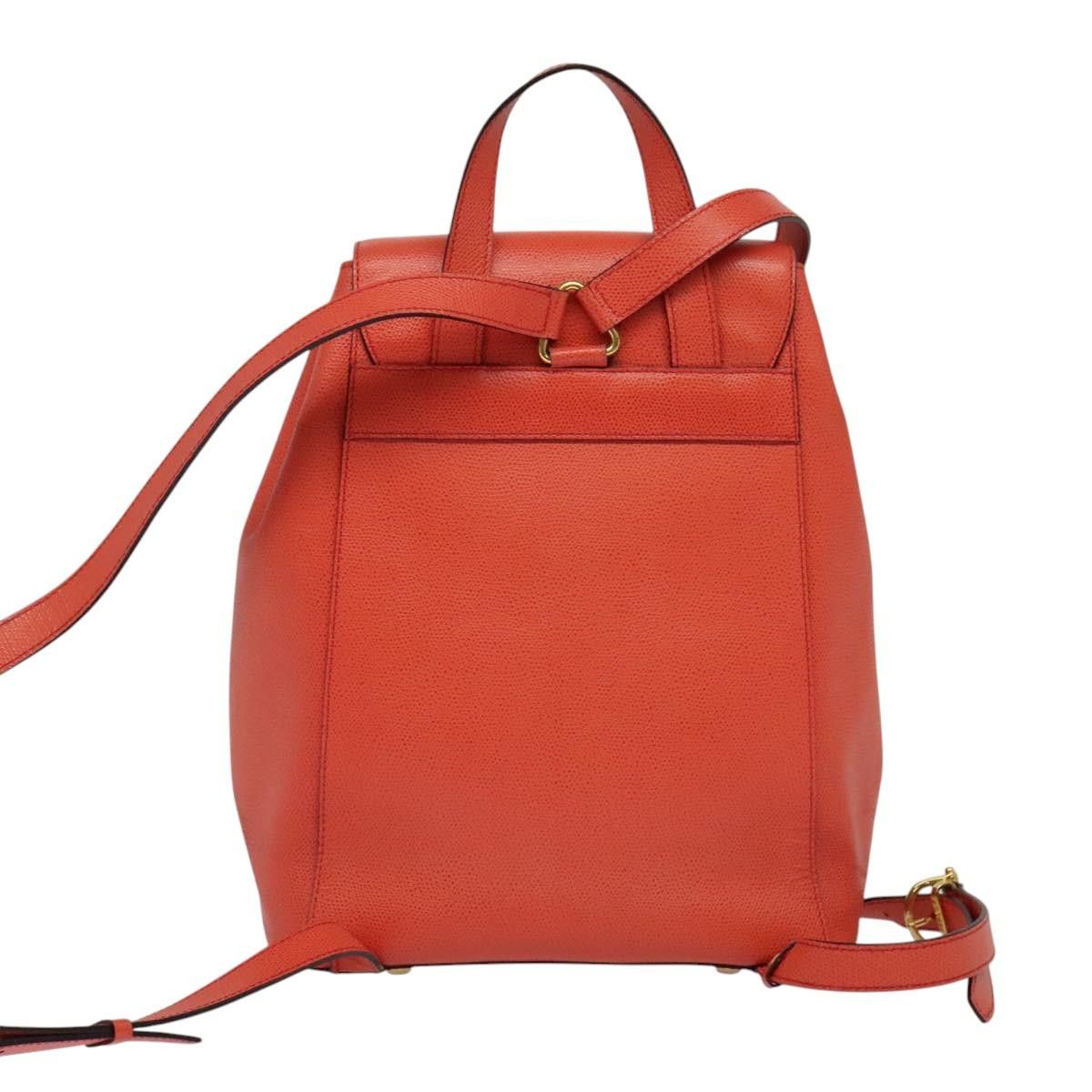 Celine CELINE Backpack Leather Orange Gold Size ONE SIZE - 3 Thumbnail