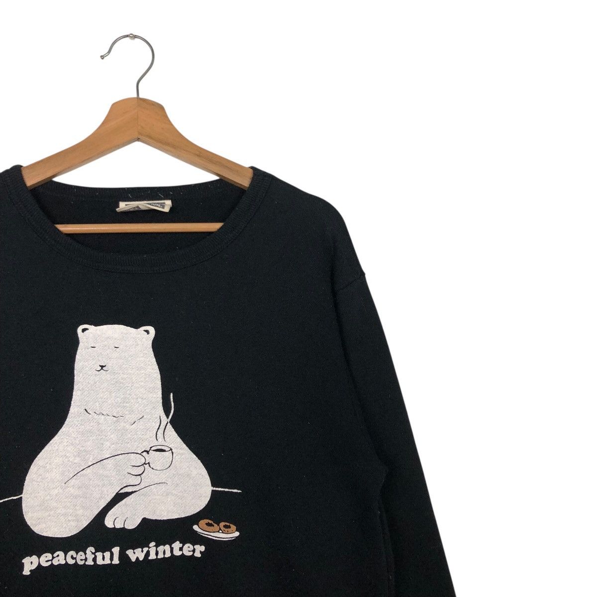 Japanese Brand Vintage Peaceful Puppet Bear Knit Crew – Peaceful Winter Size US M / EU 48-50 / 2 - 7 Thumbnail