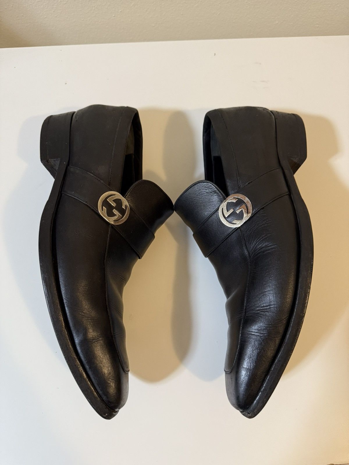 Gucci Gucci Interlocking G Logo Leather Loafers Size US 8 / EU 41 - 2 Thumbnail