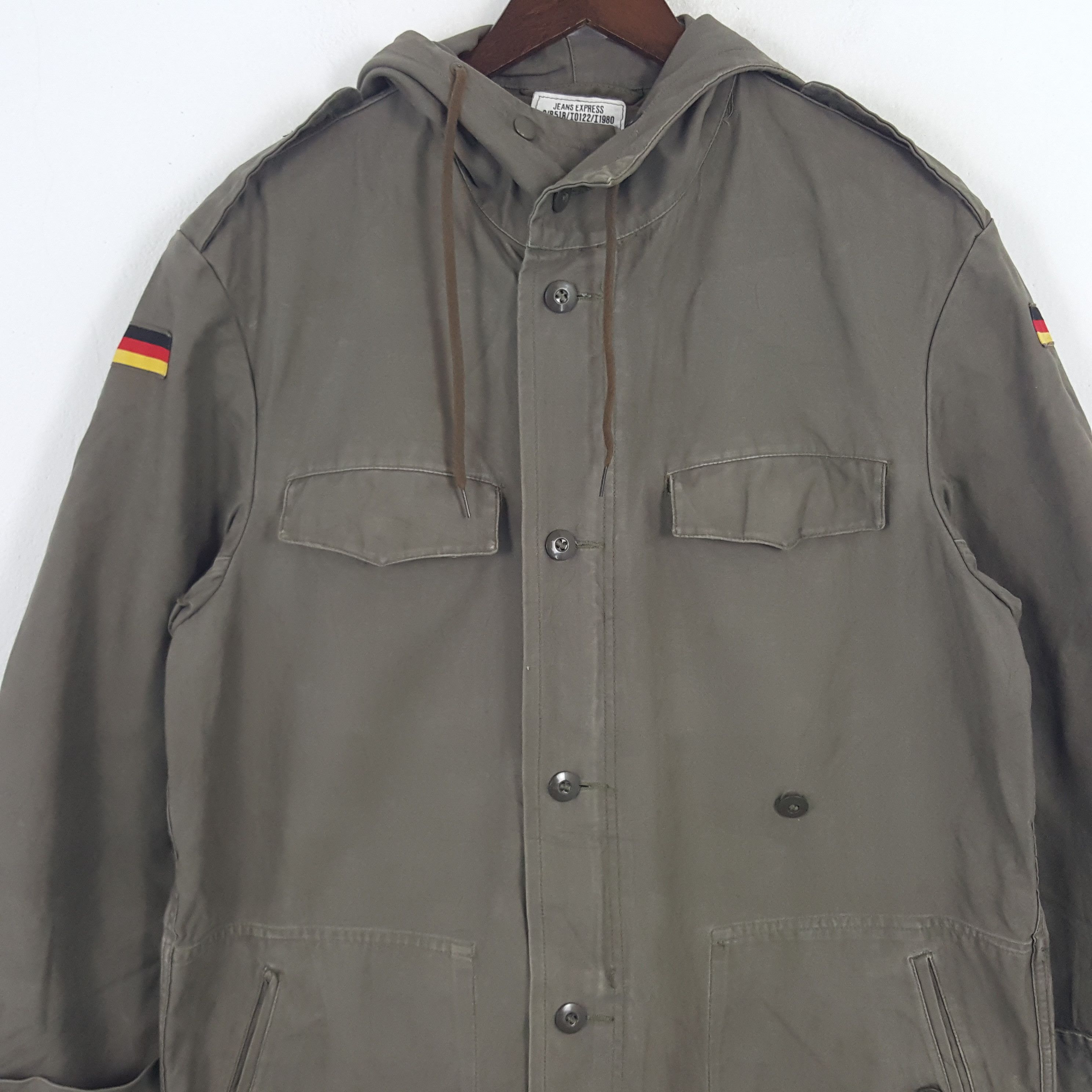 Vintage Vintage Germany Worker Military Style Jacket With Hoodie Size US L / EU 52-54 / 3 - 2 Thumbnail