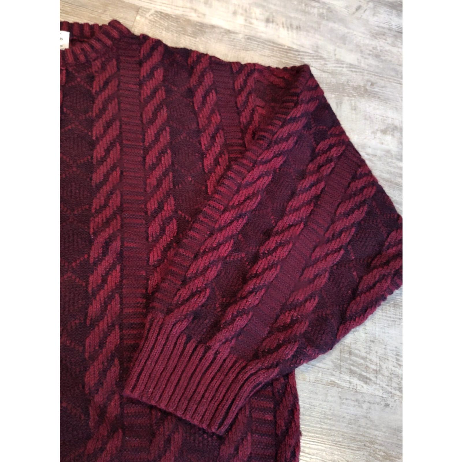 Vintage VINTAGE Limited Editions Wool Blend Cable-Knit Sweater Men's Large Red Made in Italy 90s Classic Size US L / EU 52-54 / 3 - 3 Thumbnail