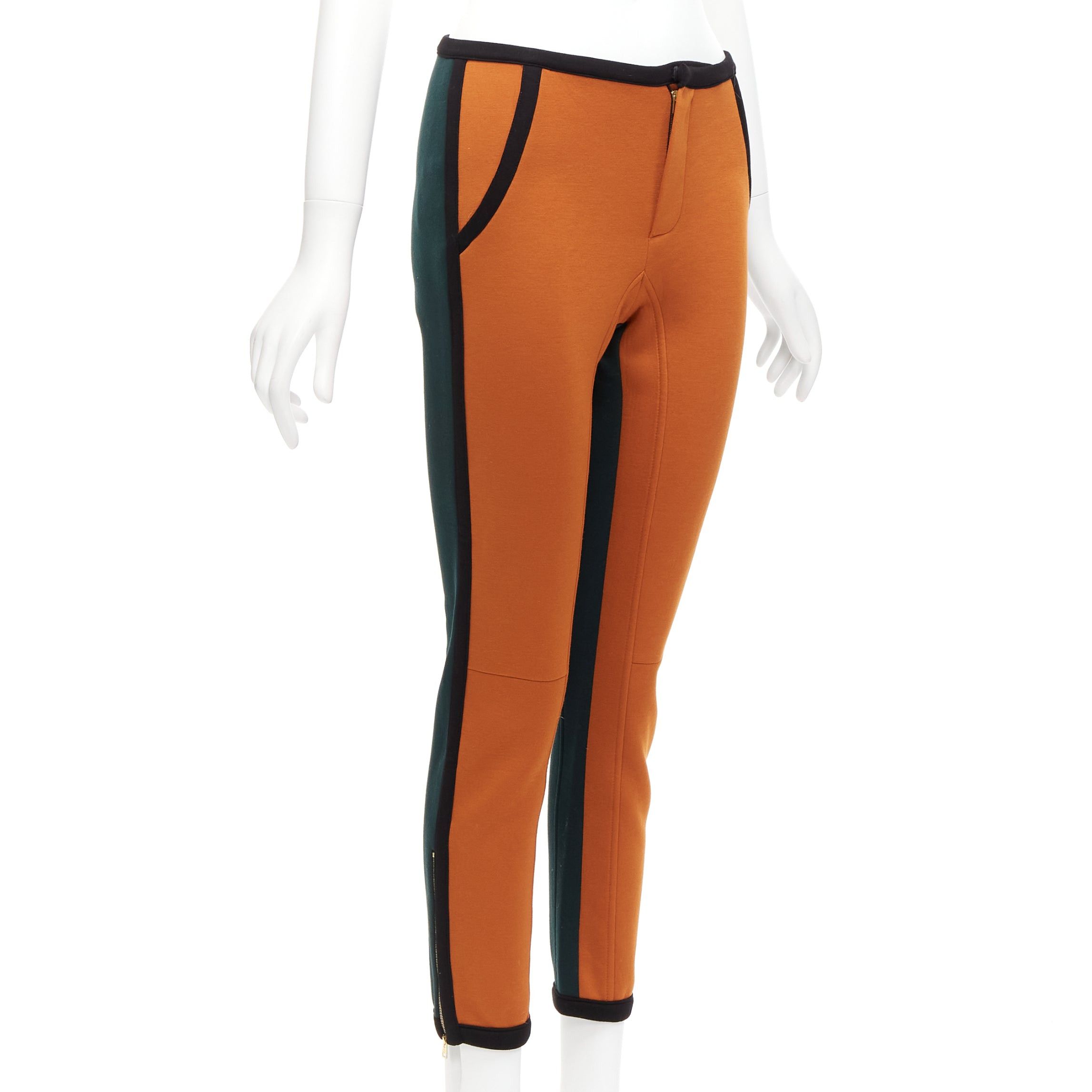 image of Marni Orange Green Colorblock Black Piping Jogger Pants It38 Xs, Women's (Size 26)
