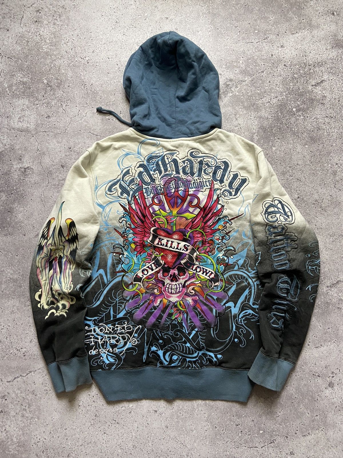 Christian Audigier Christian Audigier x Ed Hardy Zip-Up Hoodie x Vintage Size US S / EU 44-46 / 1 - 1 Thumbnail