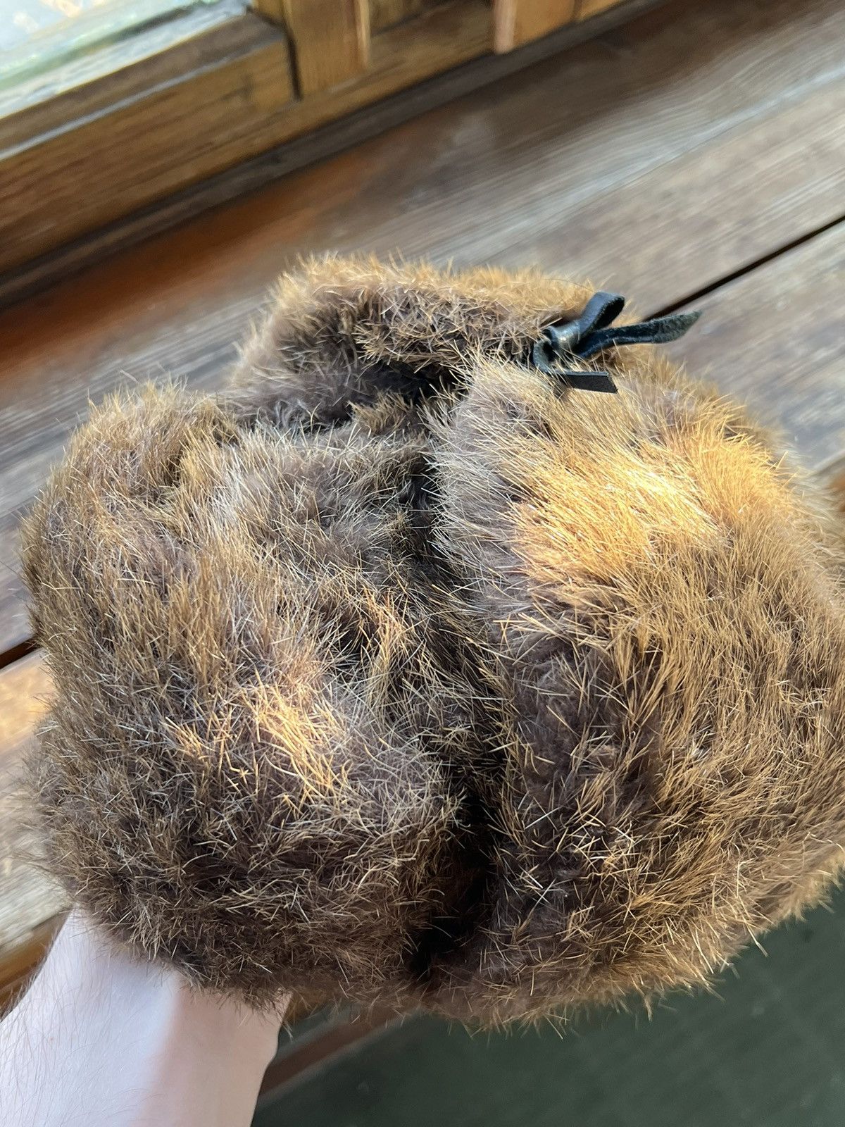 Vintage Vintage Ushanka trapper rabbit leather hat rare Size ONE SIZE - 7 Thumbnail