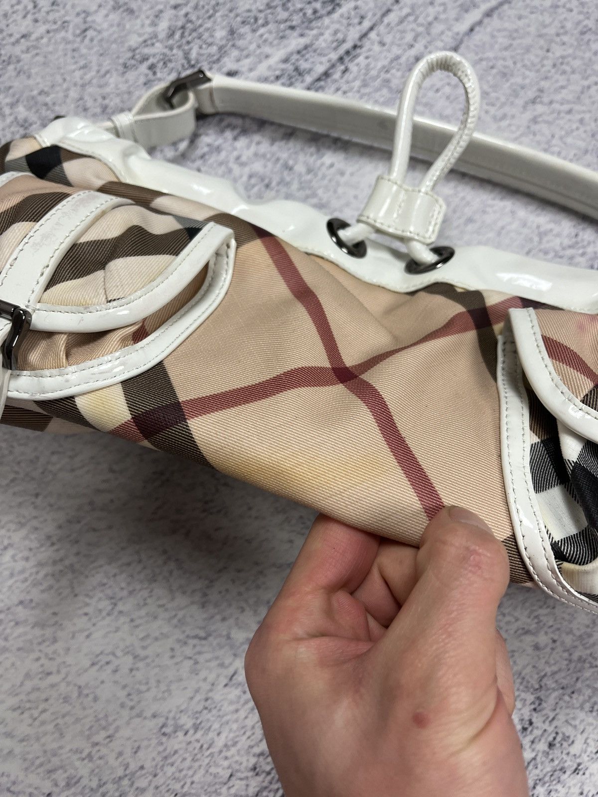Burberry Burberry Nova Check Canvas Leather Shoulder Hand Bag Rare Size ONE SIZE - 6 Thumbnail
