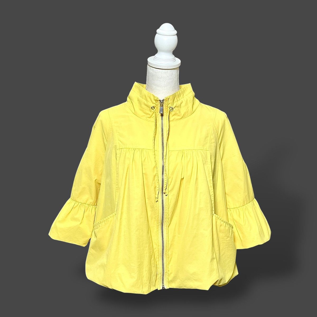Michael Kors MICHAEL Michael Kors Women’s Yellow Full Zip Babydoll Sz L Size L / US 10 / IT 46 - 3 Thumbnail