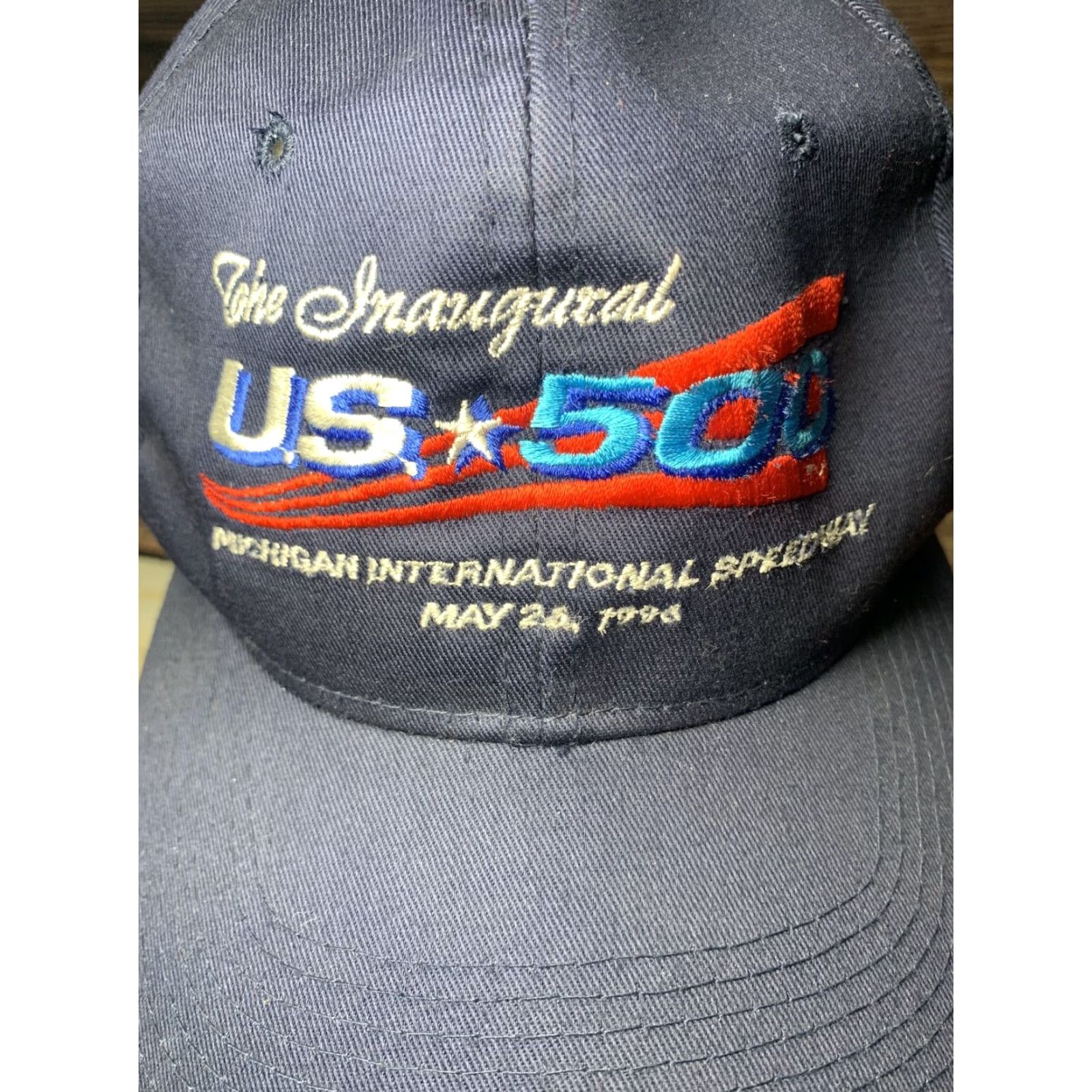 Vintage VINTAGE Michigan International Speedway 1996 500 Snapback Trucker Hat Cap MIS Blue Snap-Back Men Adjustable Hat Size ONE SIZE - 2 Thumbnail