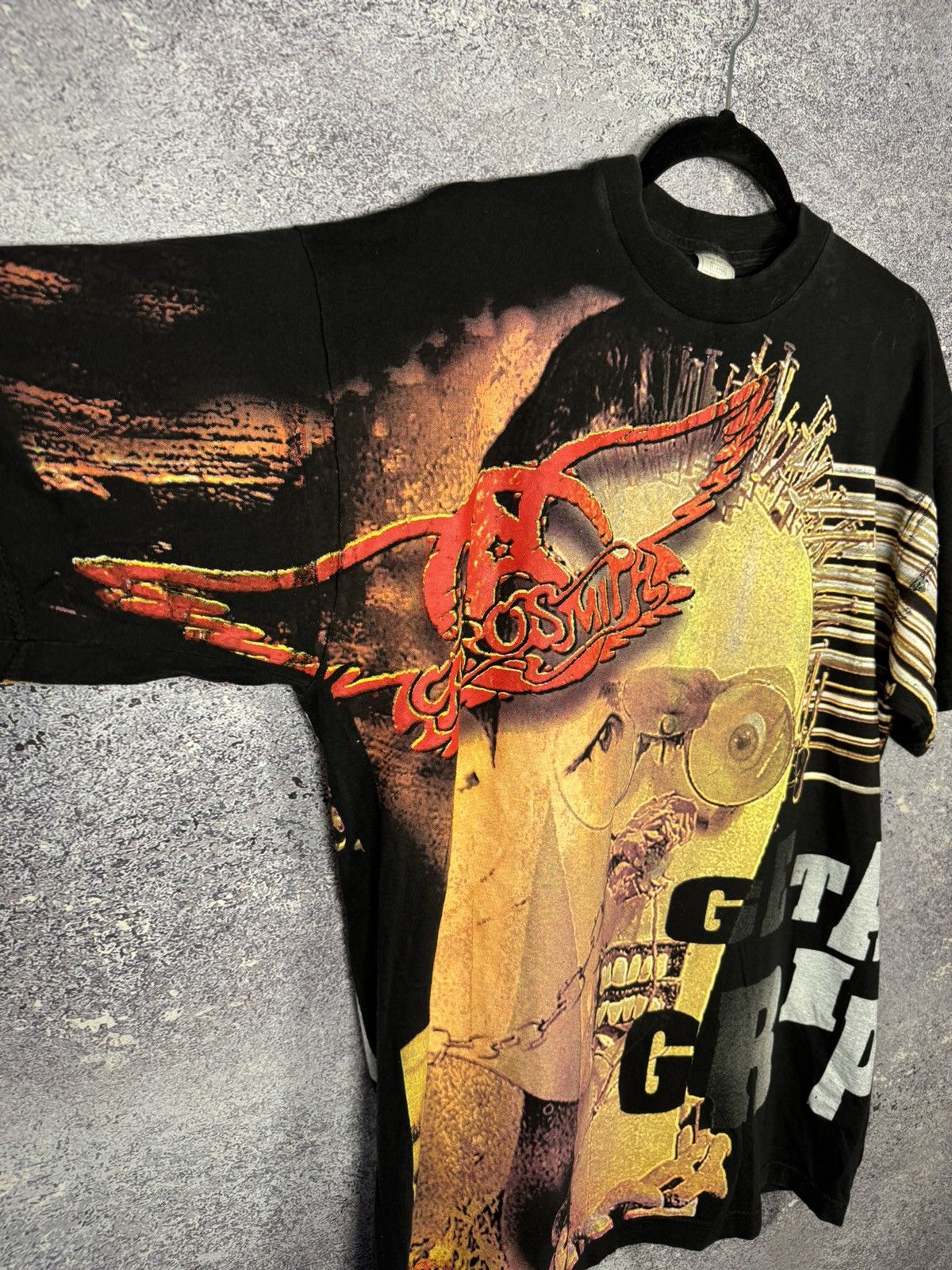 Band Tees × Vintage 90’s Aerosmith 1993 Get a Grip AOP Print Rare Tee Size US XL / EU 56 / 4 - 7 Thumbnail