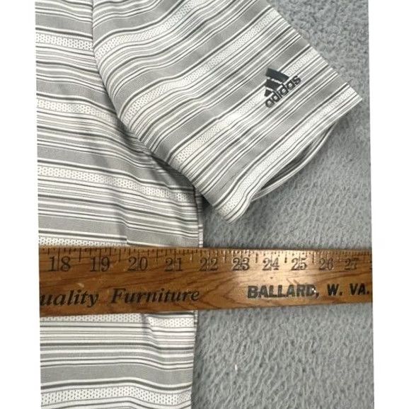 Adidas Adidas PrimeGreen Polo Shirt Men XL Grey Balanced Stripes Golf Rugby Size US XL / EU 56 / 4 - 7 Thumbnail
