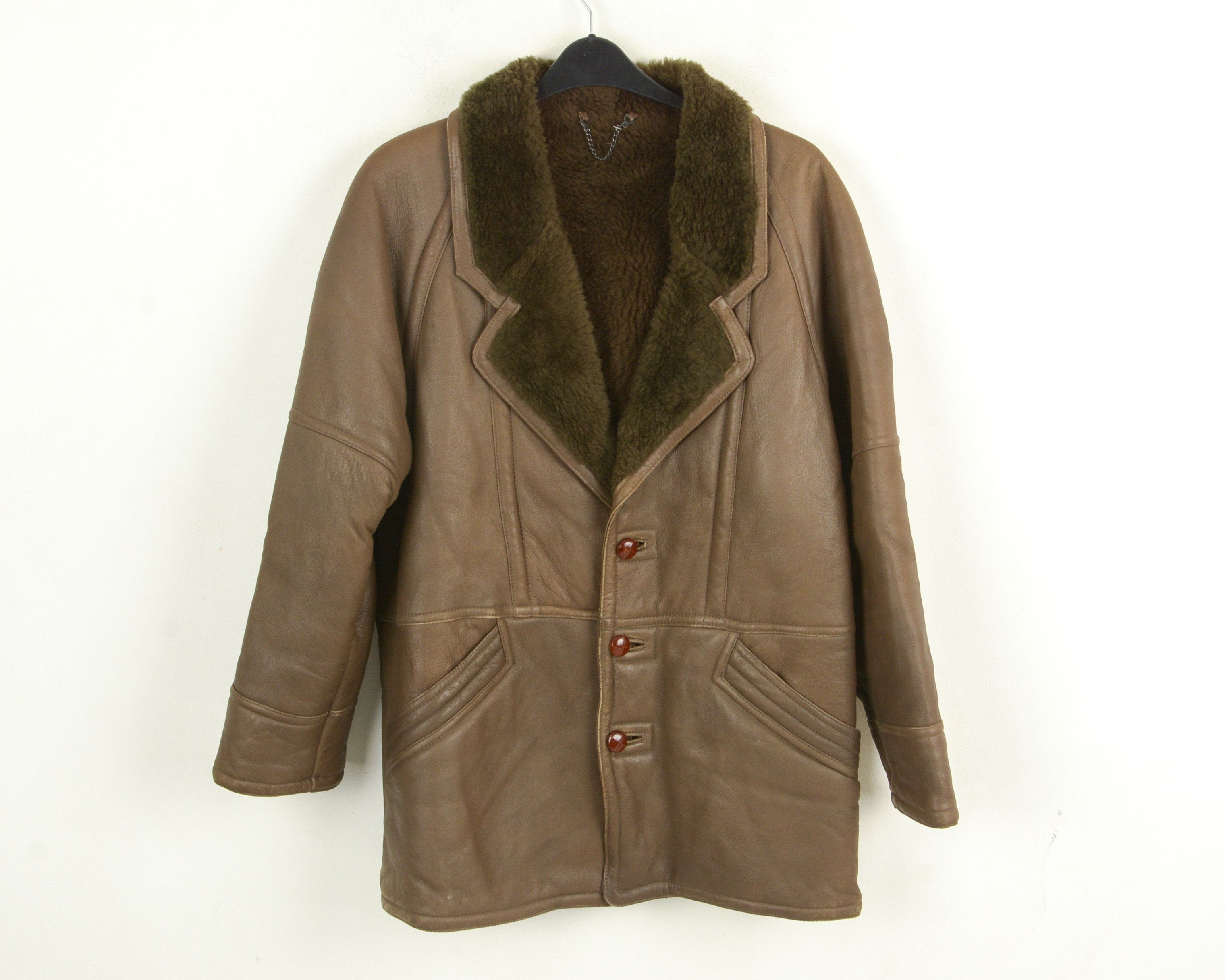 Shearling UK 38 US Sheepskin Leather Sherpa Coat Jacket EU48