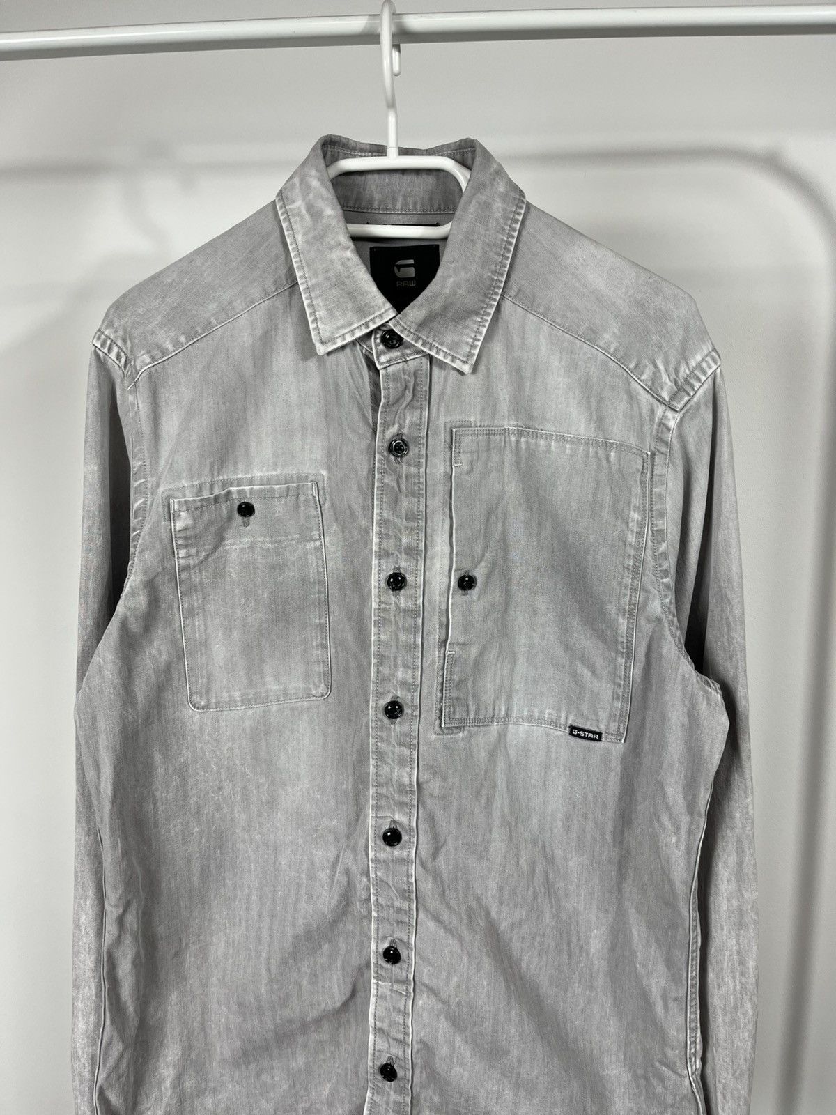 G-Star G-Star RAW Utility Slim Fit Shirt Gray Long Sleeve Size M Size US M / EU 48-50 / 2 - 2 Thumbnail