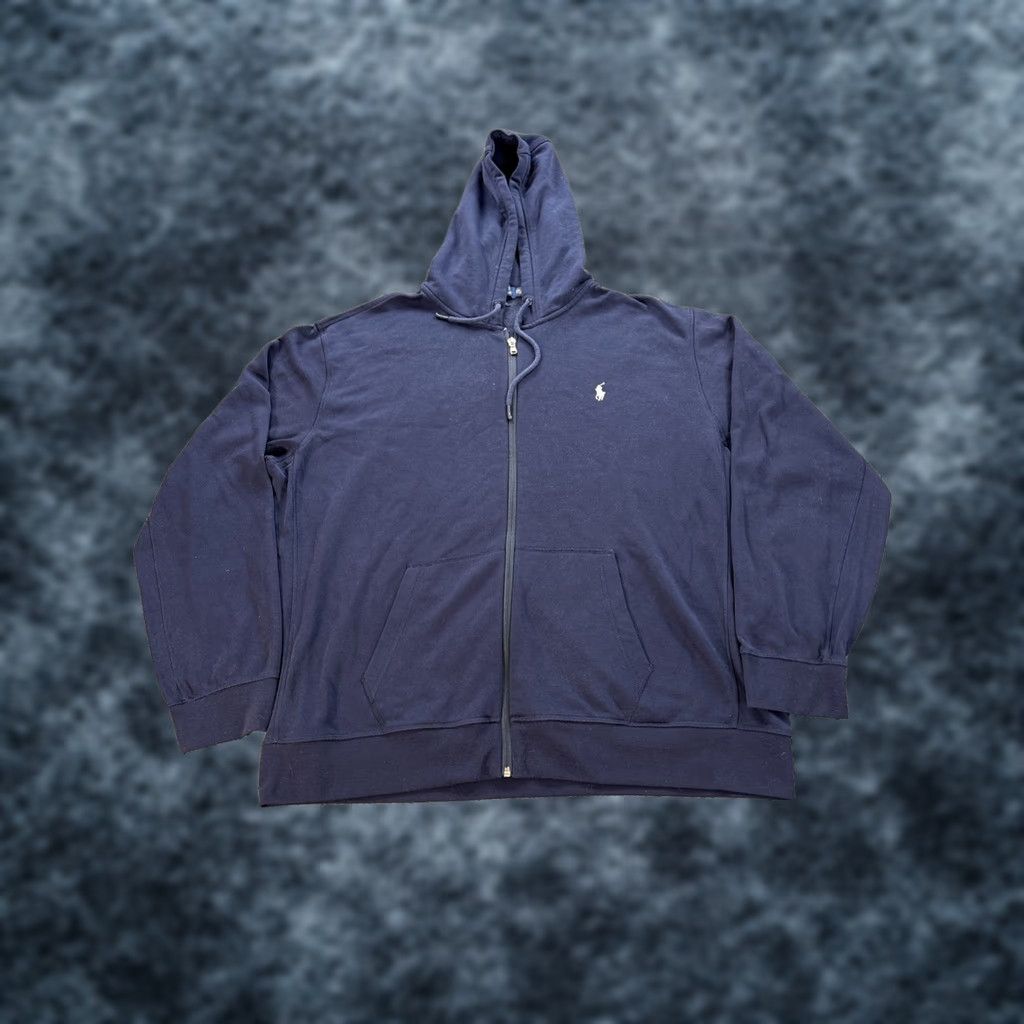 Polo Ralph Lauren Polo Ralph Lauren Hoodie Full Zip Mens 2XL Blue Cotton Polyester Jacket with Pockets Zipper Logo Size US XXL / EU 58 / 5 - 1 Thumbnail