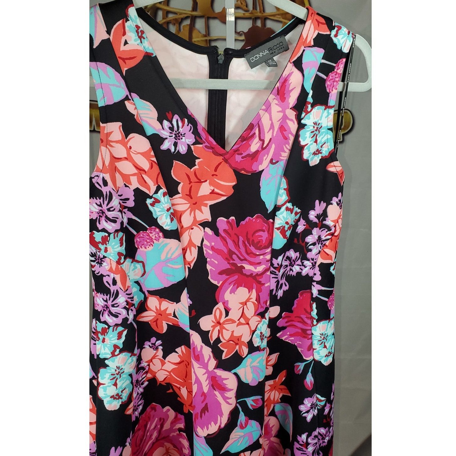 Other Donna Ricco NewYork Floral Sleeveless Dress Lace Hem Size 12 Size XL / US 12-14 / IT 48-50 - 4 Thumbnail
