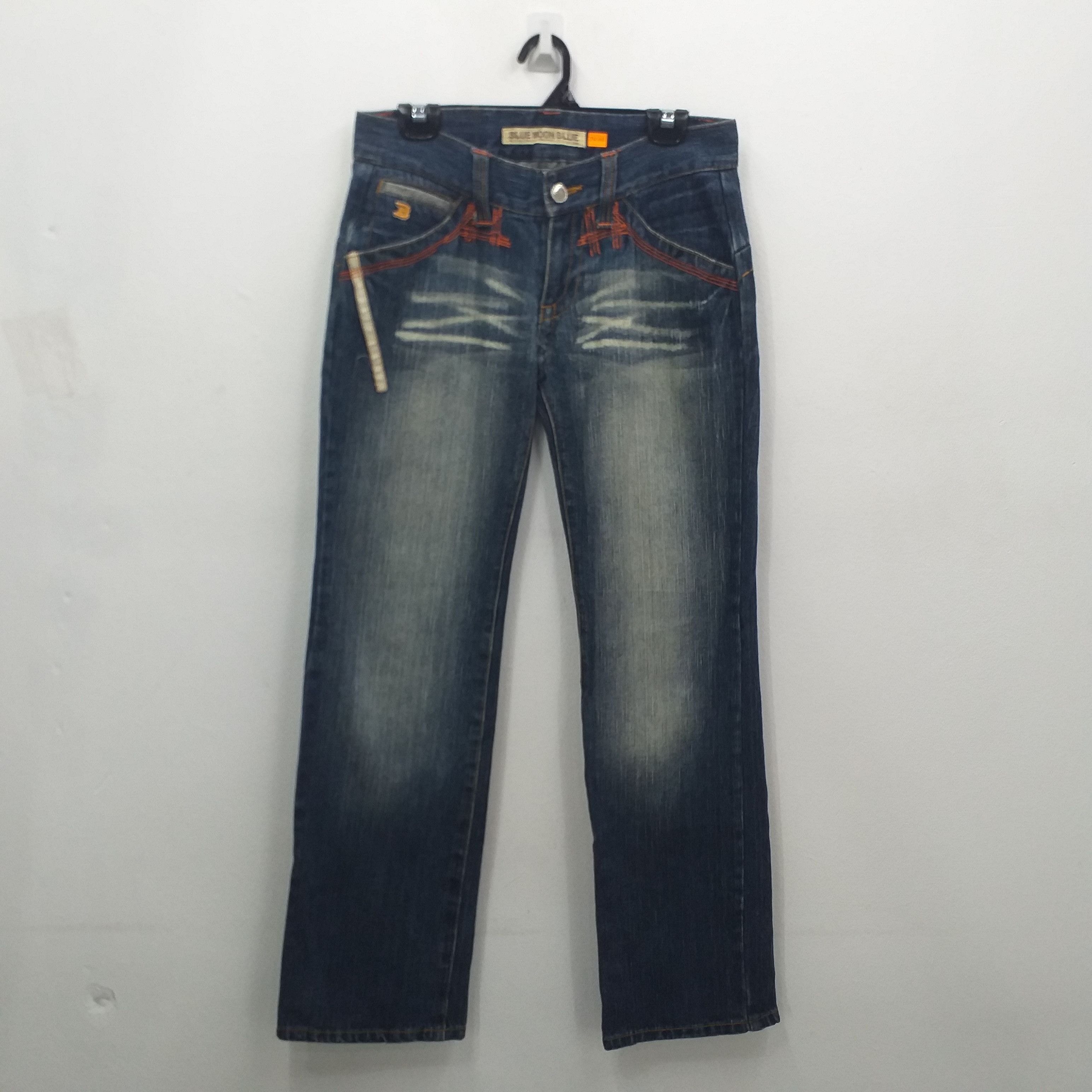 Japanese Brand Blue Moon Blue Distressed Denim Japanese Brand 31x30.5 JN002 Size US 31 - 1 Thumbnail
