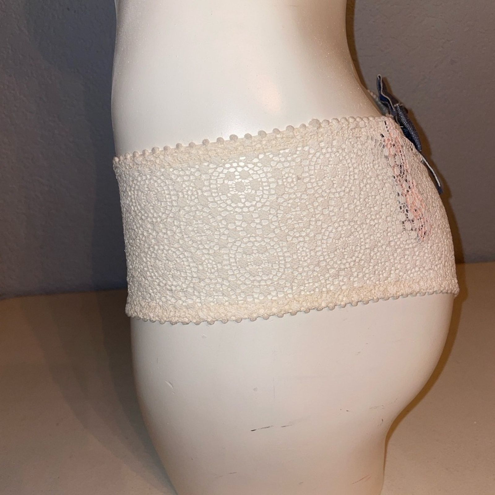 Victoria's Secret Victoria’s Secret Cheeky Panty Lace Panty Denim Bow Back Size ONE SIZE - 5 Thumbnail