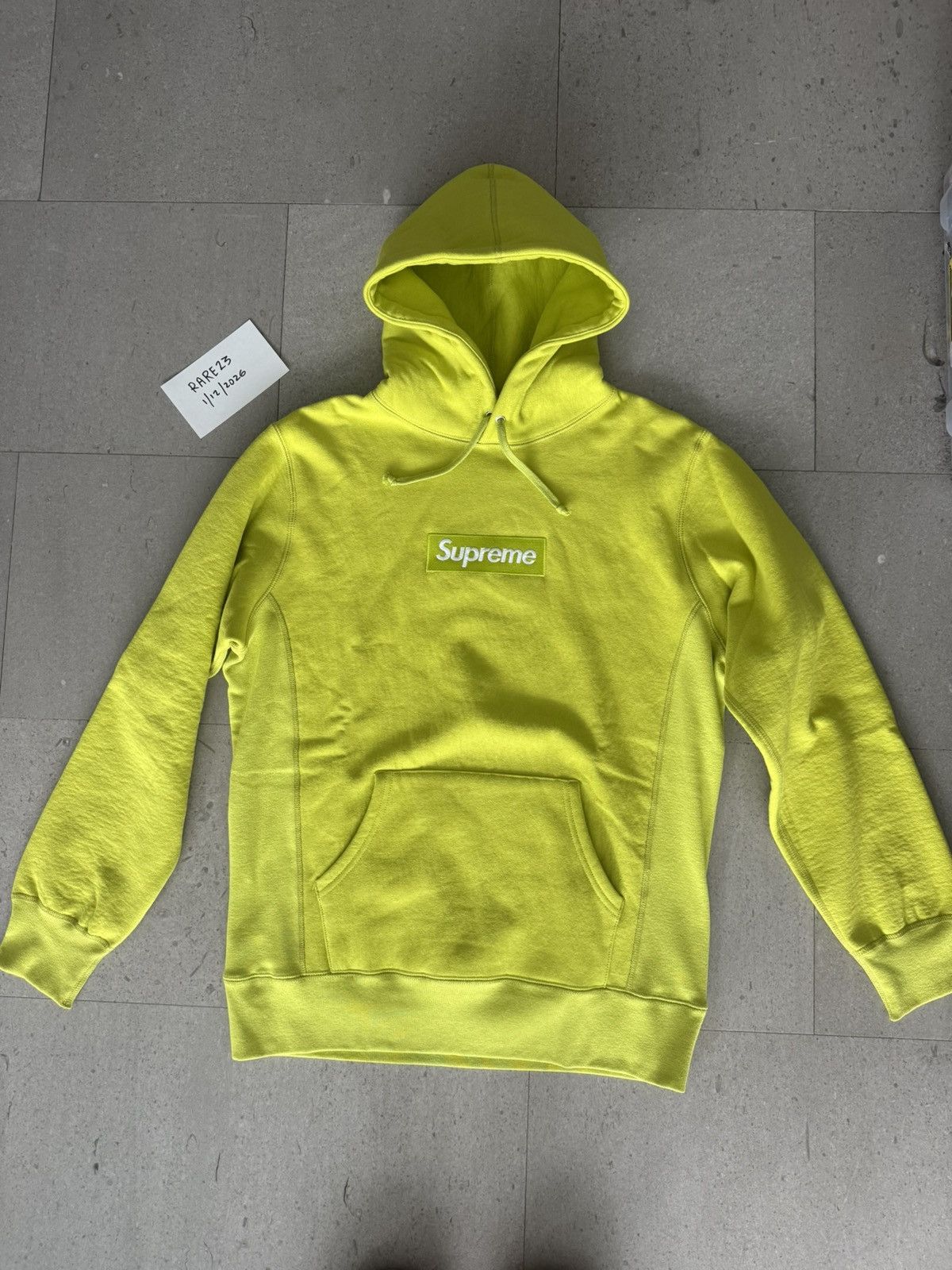 Supreme Supreme Box Logo Hooded Sweatshirt Acid Green Size US L / EU 52-54 / 3 - 1 Thumbnail