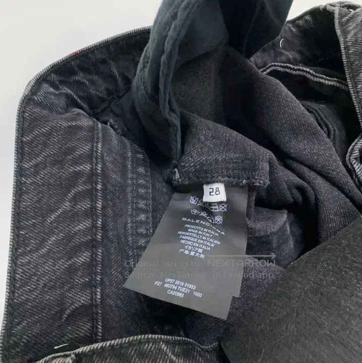 Balenciaga Balenciaga Stylish Black Denim Trousers with Stripes. Size US 28 / EU 44 - 2 Thumbnail