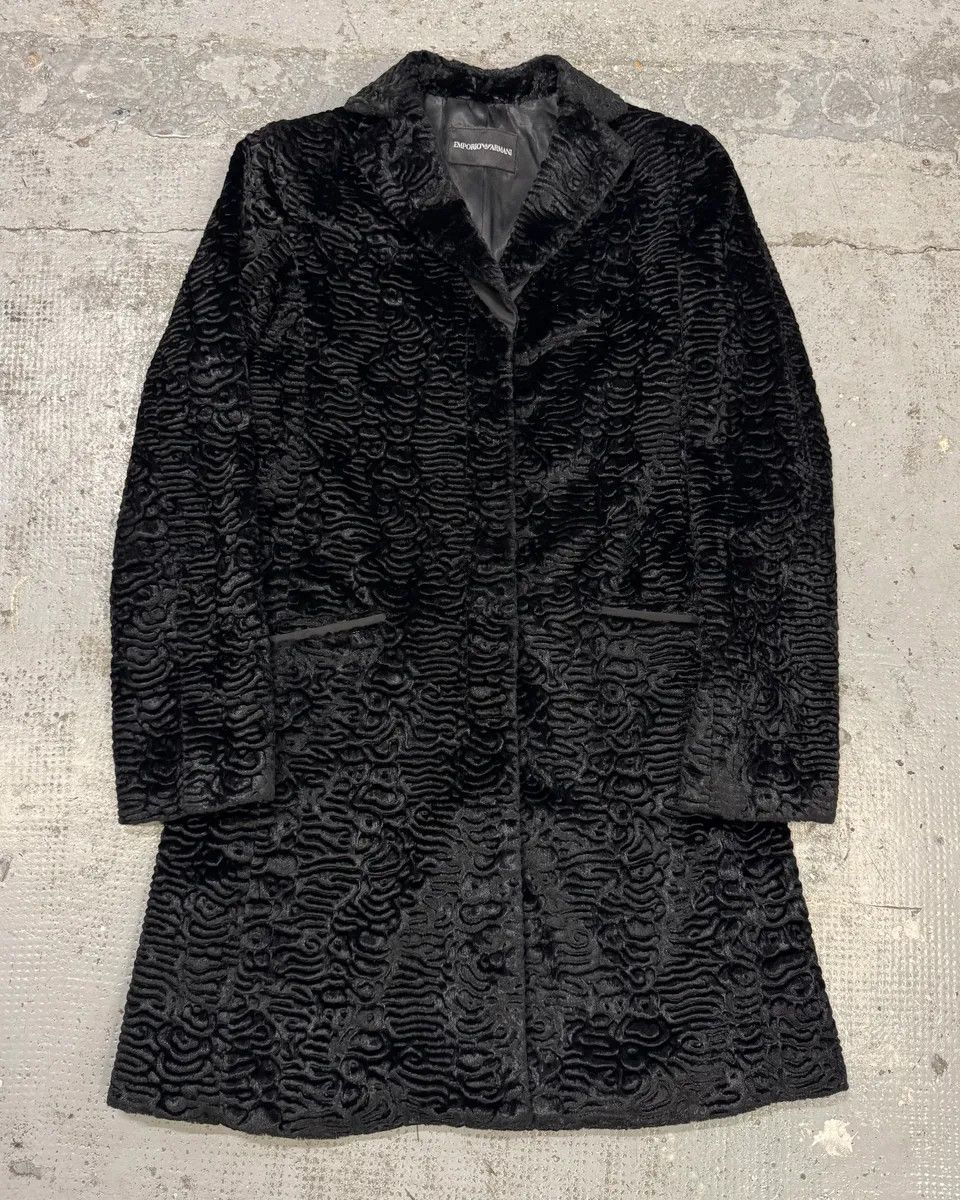 Emporio Armani AW2010 Emporio Armani Black Fur Long Coat Size S / US 4 / IT 40 - 1 Thumbnail