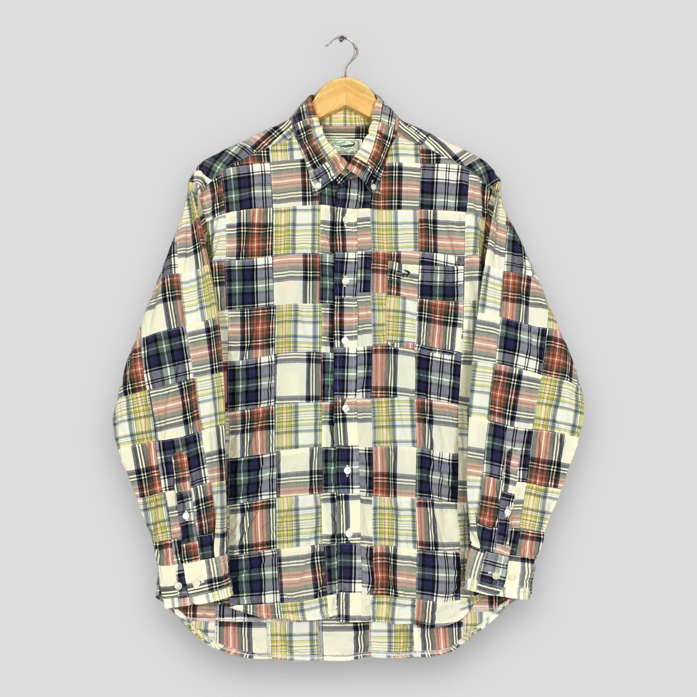 Flannel Vintage Crocodile Patchwork Checkered Rebuild Flannel Shirt Size US L / EU 52-54 / 3 - 1 Thumbnail