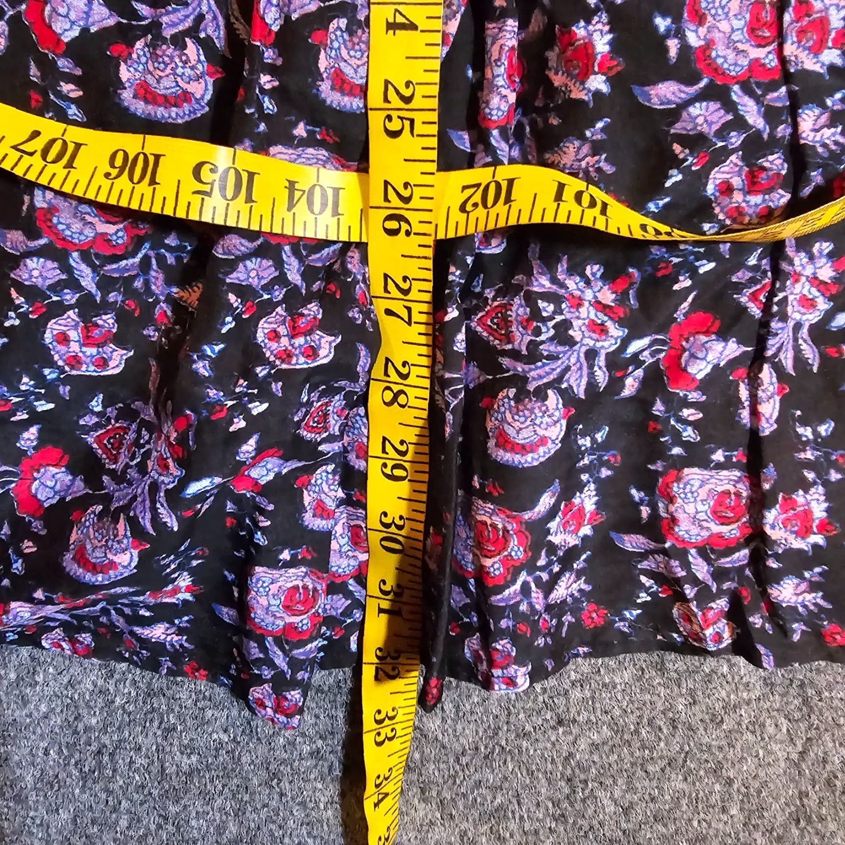 Xirena Xirena Dress Womens XS Black Red Floral Silk Long Sleeve Boho A-Line Casual Dress Size XS / US 0-2 / IT 36-38 - 7 Thumbnail