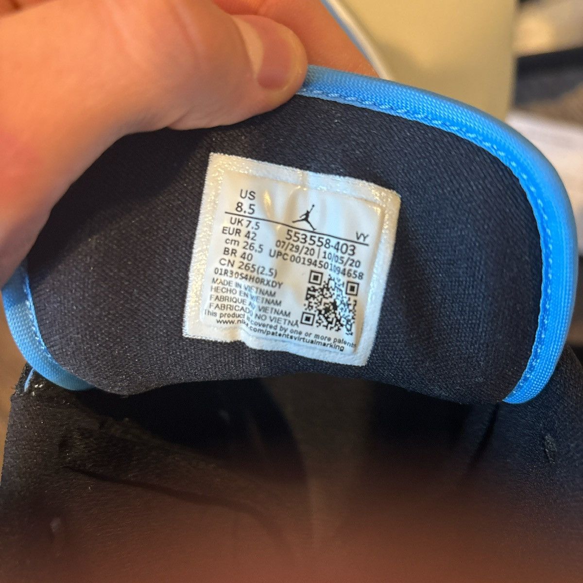 Jordan Brand Air Jordan University Blue Black Size US 8.5 / EU 41-42 - 4 Thumbnail