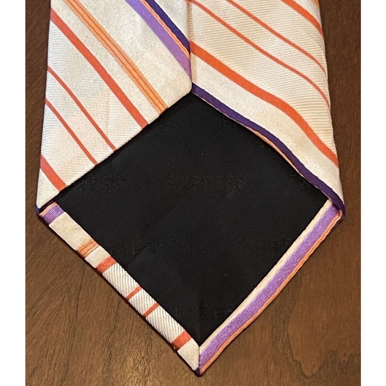 Express Express Orange Purple 100% Silk Men’s Neck Tie Made In China Size ONE SIZE - 2 Thumbnail