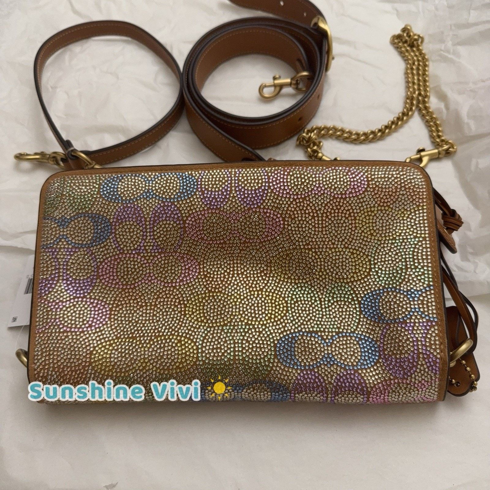 Coach NWT Coach Tabby 26 Signature Crystal Bag Rainbow CCX14 Size ONE SIZE - 9 Thumbnail