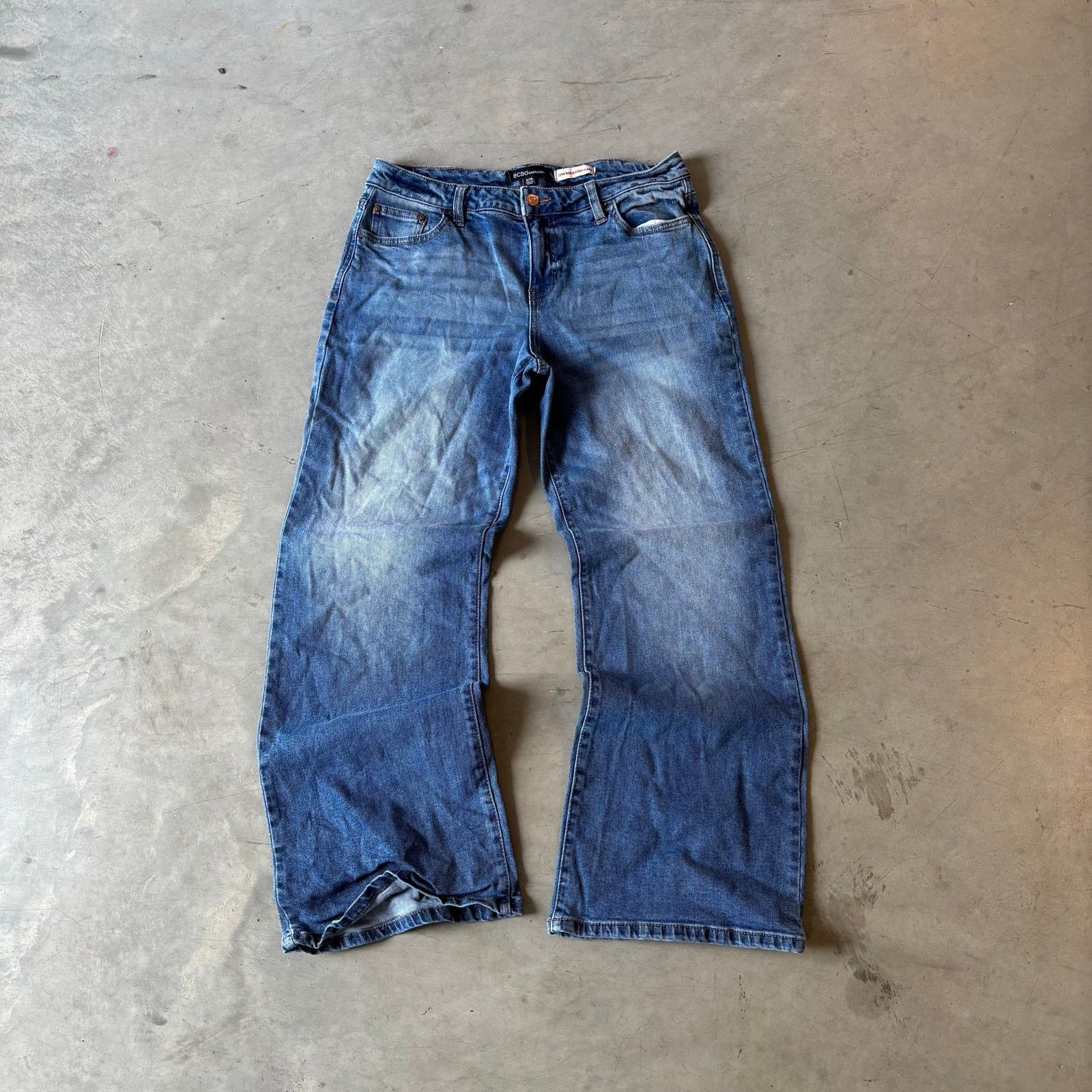 Vintage Vintage faded washed baggy flared denim jeans Size US 30 / EU 46 - 1 Thumbnail