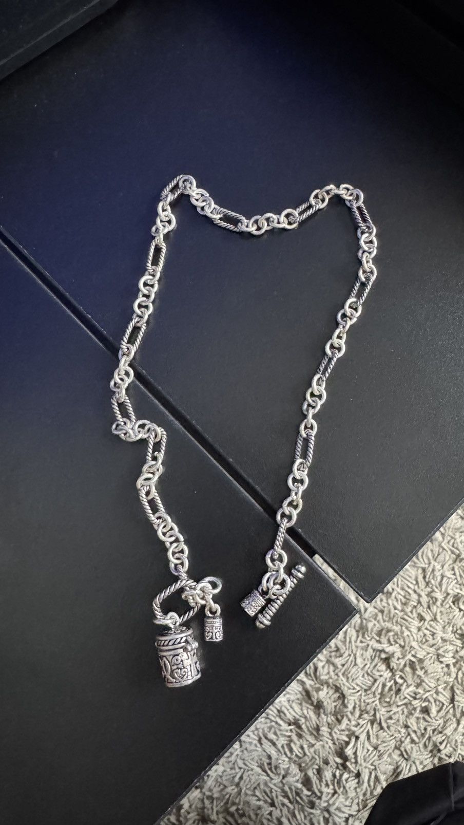 Sterling Silver Prayer Box Pendant with Cross Necklace Sterling Silver Size ONE SIZE - 1 Thumbnail