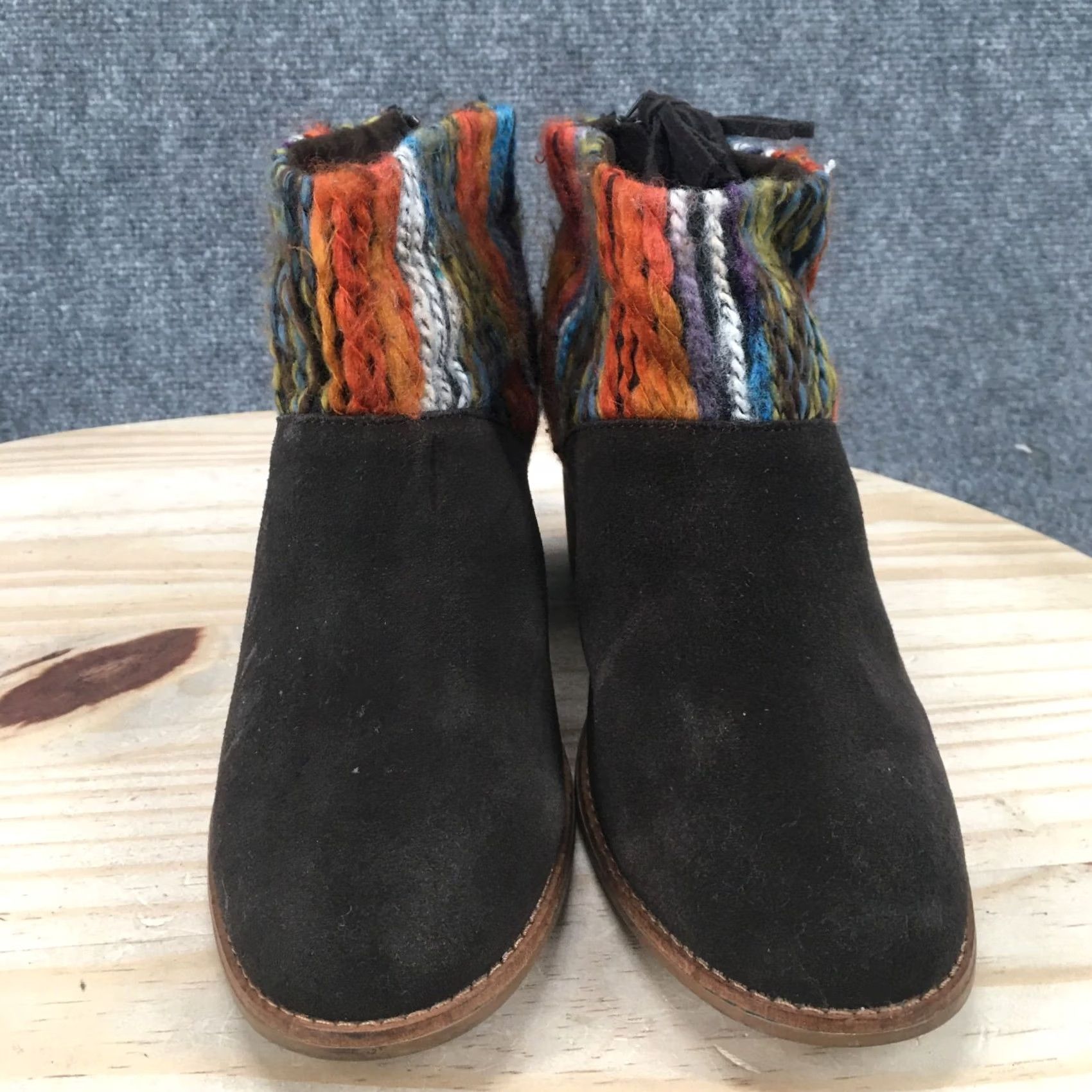 Toms Toms Boots Womens 8 Leila Ankle Booties Brown Suede Tasseled Zip Block Heel Size US 8 / IT 38 - 3 Thumbnail