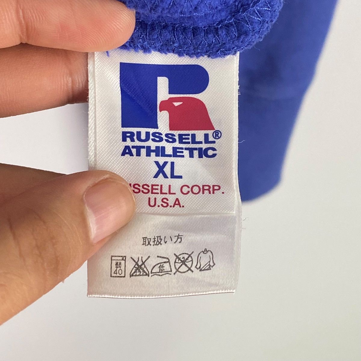 Vintage Vintage Russell Athletic Hoodie Sweater Navy Blue Size XL Size US XL / EU 56 / 4 - 10 Thumbnail