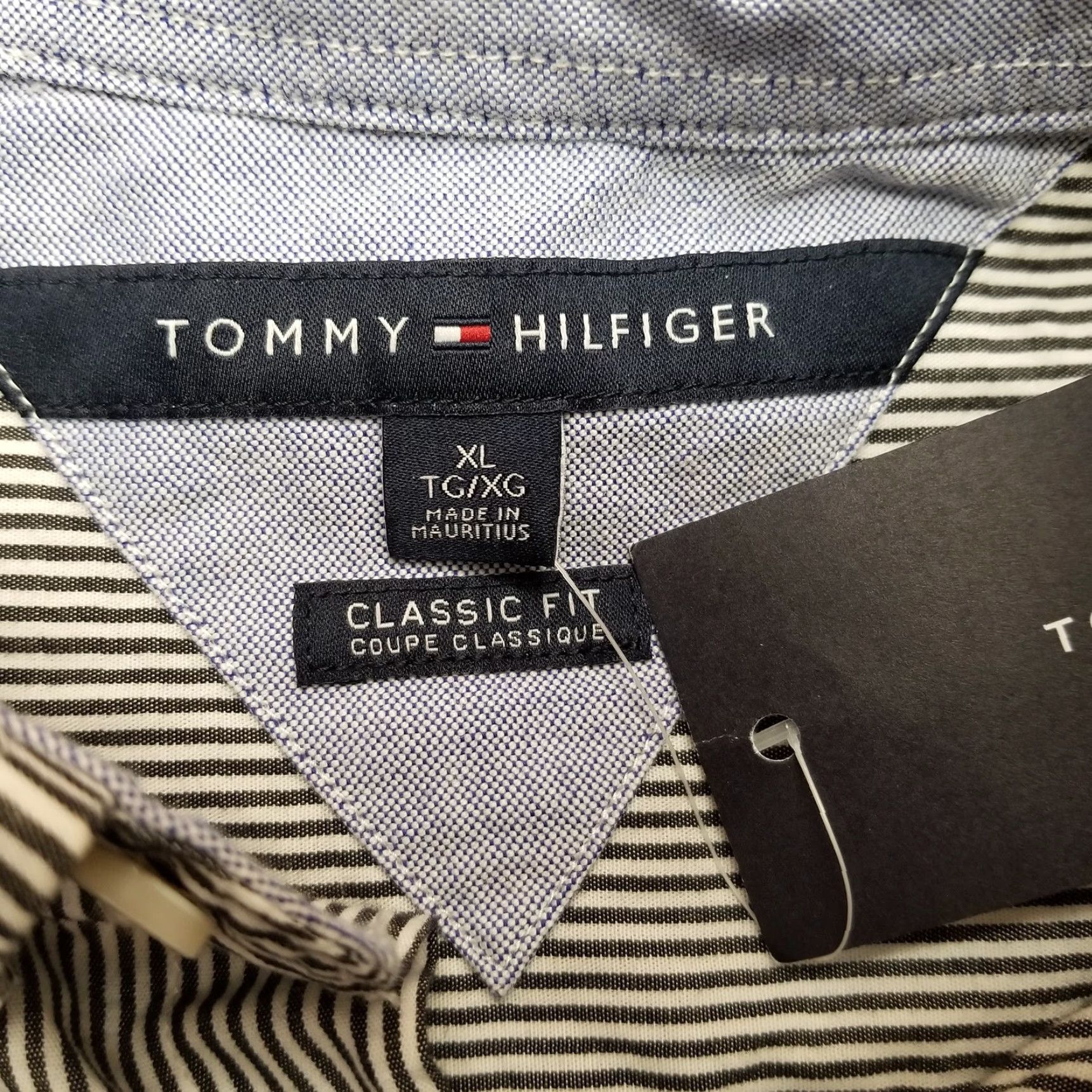 Tommy Hilfiger Tommy Hilfiger Shirt Men XL Black White Striped Long Sleeve 100% Cotton Button-Up, Casual, Mens Size US XL / EU 56 / 4 - 4 Thumbnail