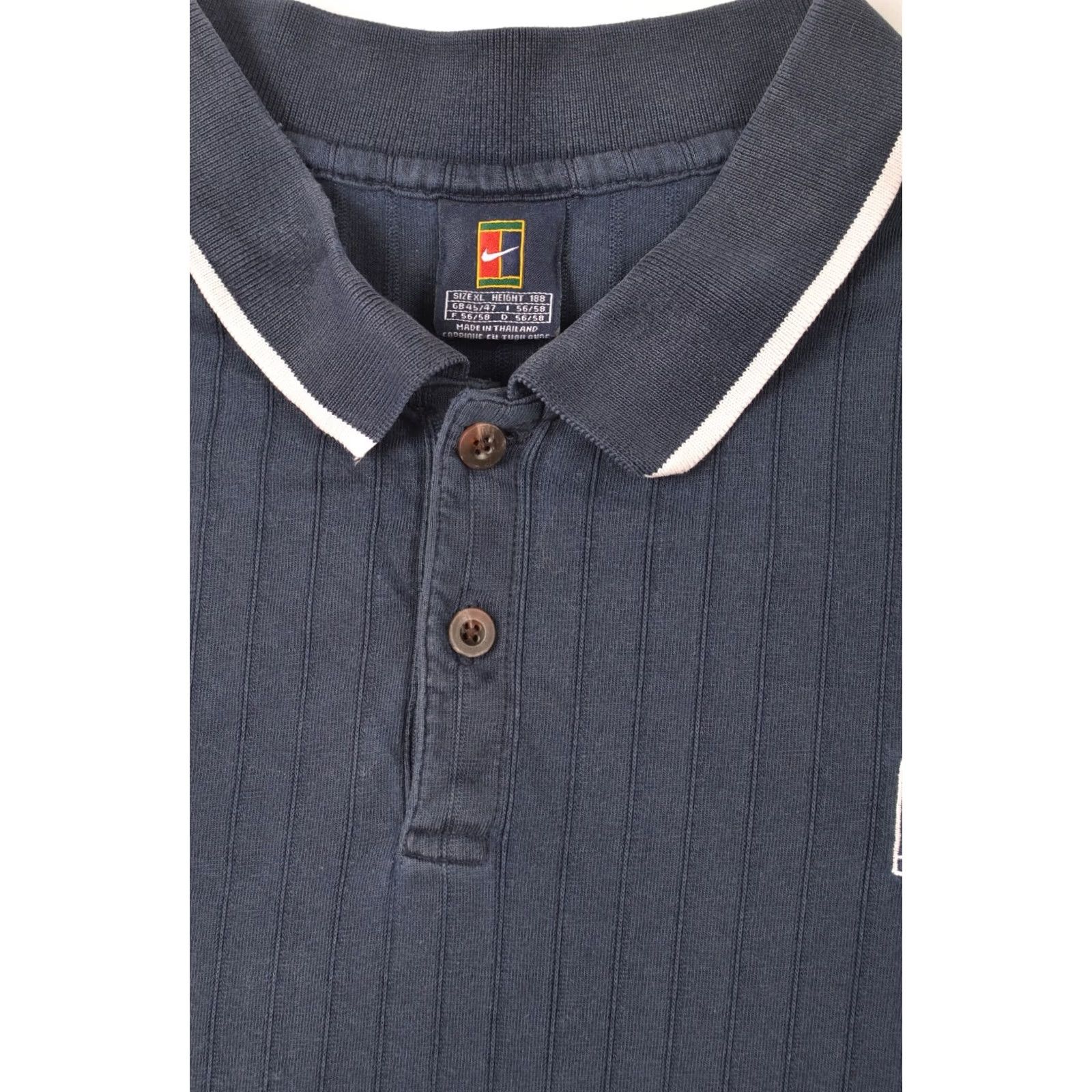 Nike Nike Challenge Court Vintage Blue Striped Small Logo Polo Shirt XL Mens Polo Shirt Blue Vintage Nike CHALLENGE COURT 90s Decade Clothing Size US XL / EU 56 / 4 - 3 Thumbnail