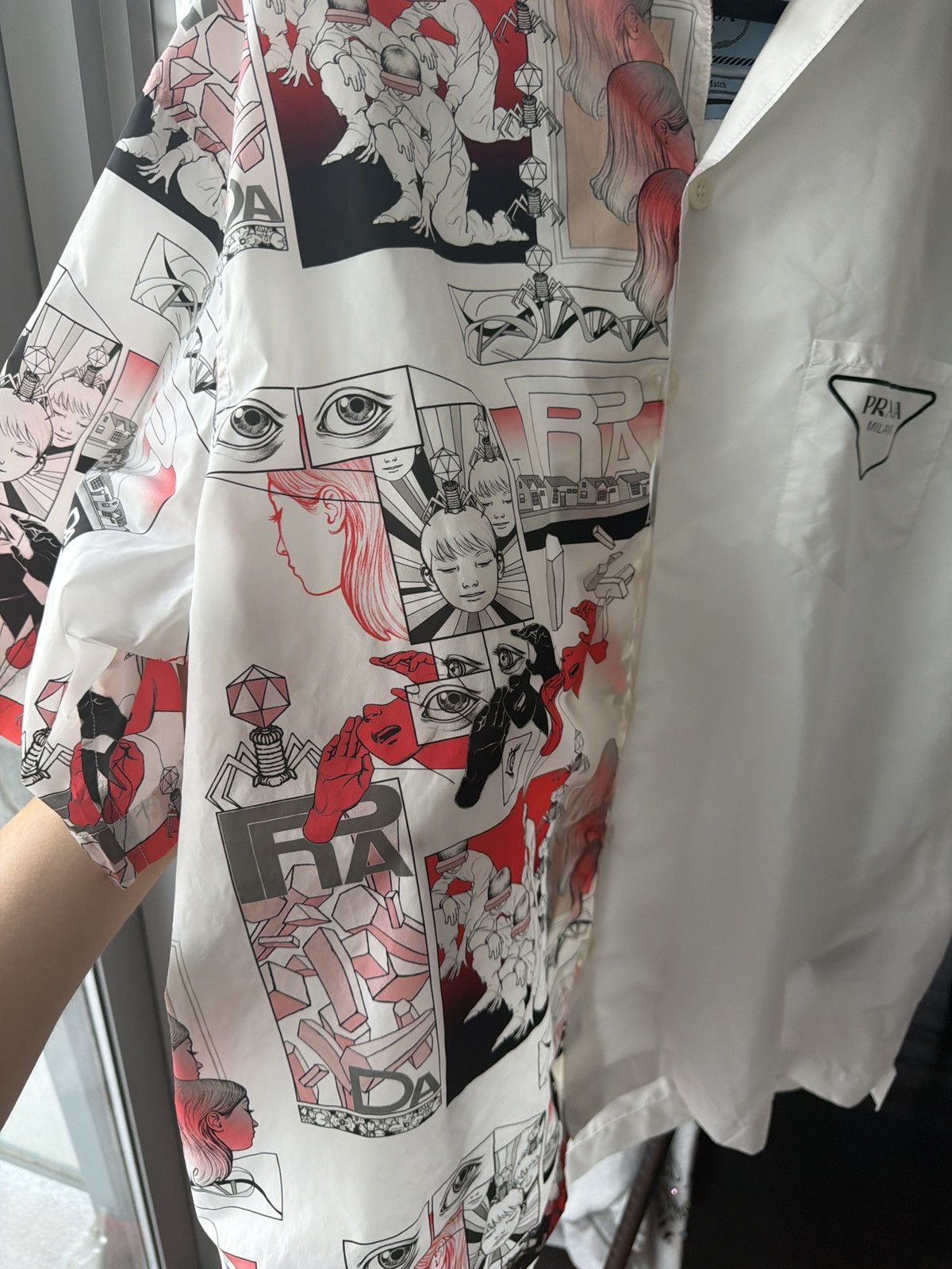 Prada Prada Nylon Button Up Shirt Size US XL / EU 56 / 4 - 4 Thumbnail