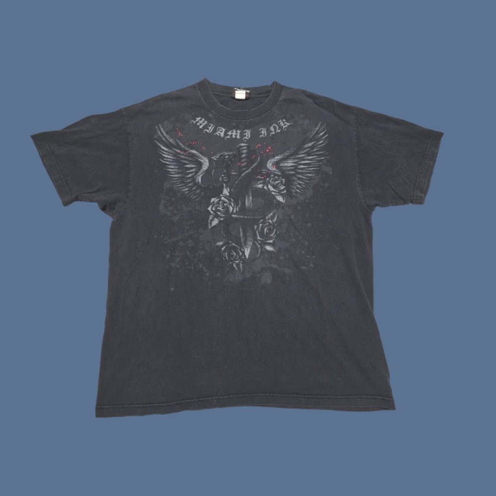 Etro Miami Ink Goth Griffiins Wings Floral Sword Retro Y2K Shirt XL Skull Logo Cotton Crew Neck Short Sleeve Men T-Shirt Black Size US XL / EU 56 / 4 - 1 Thumbnail