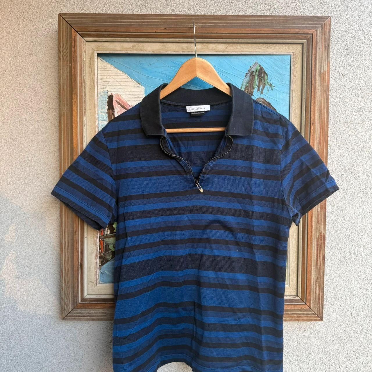 Versace Versace Polo Shirt Quarter Zip Vintage Striped Size US M / EU 48-50 / 2 - 2 Thumbnail