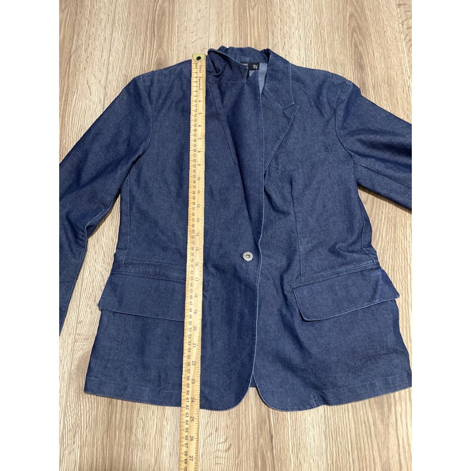 Express VINTAGE Express Jeans Denim Blazer Women Juniors 7 Blue Stretch Denim Size 28" / US 6 / IT 42 - 4 Thumbnail