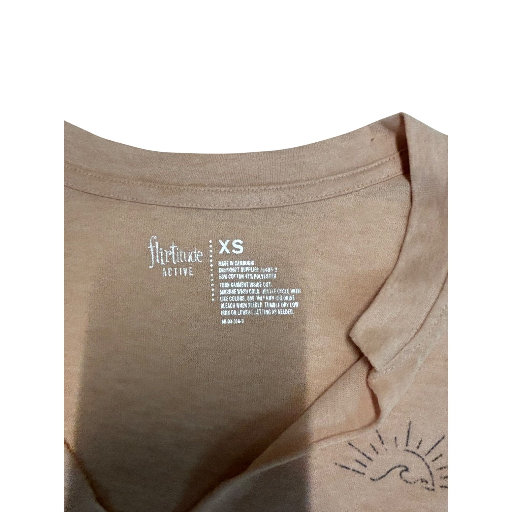 Other Flirtitude Terra Split Neck, Raw Hemline Cropped Tee, Blush, Size XS / US 0-2 / IT 36-38 - 7 Thumbnail